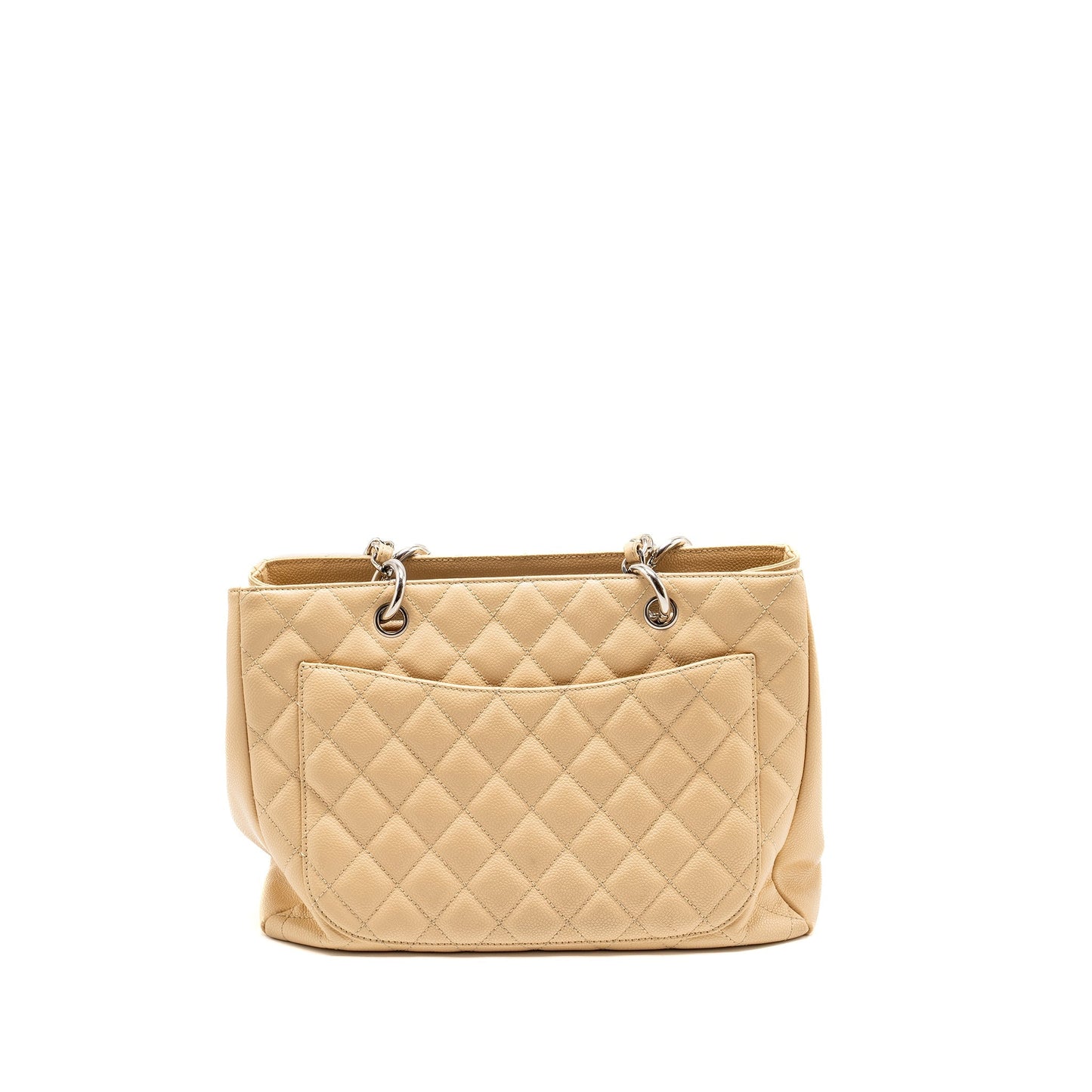Chanel Grand Shopping Caviar SHW Beige Tote Bag Shw 3