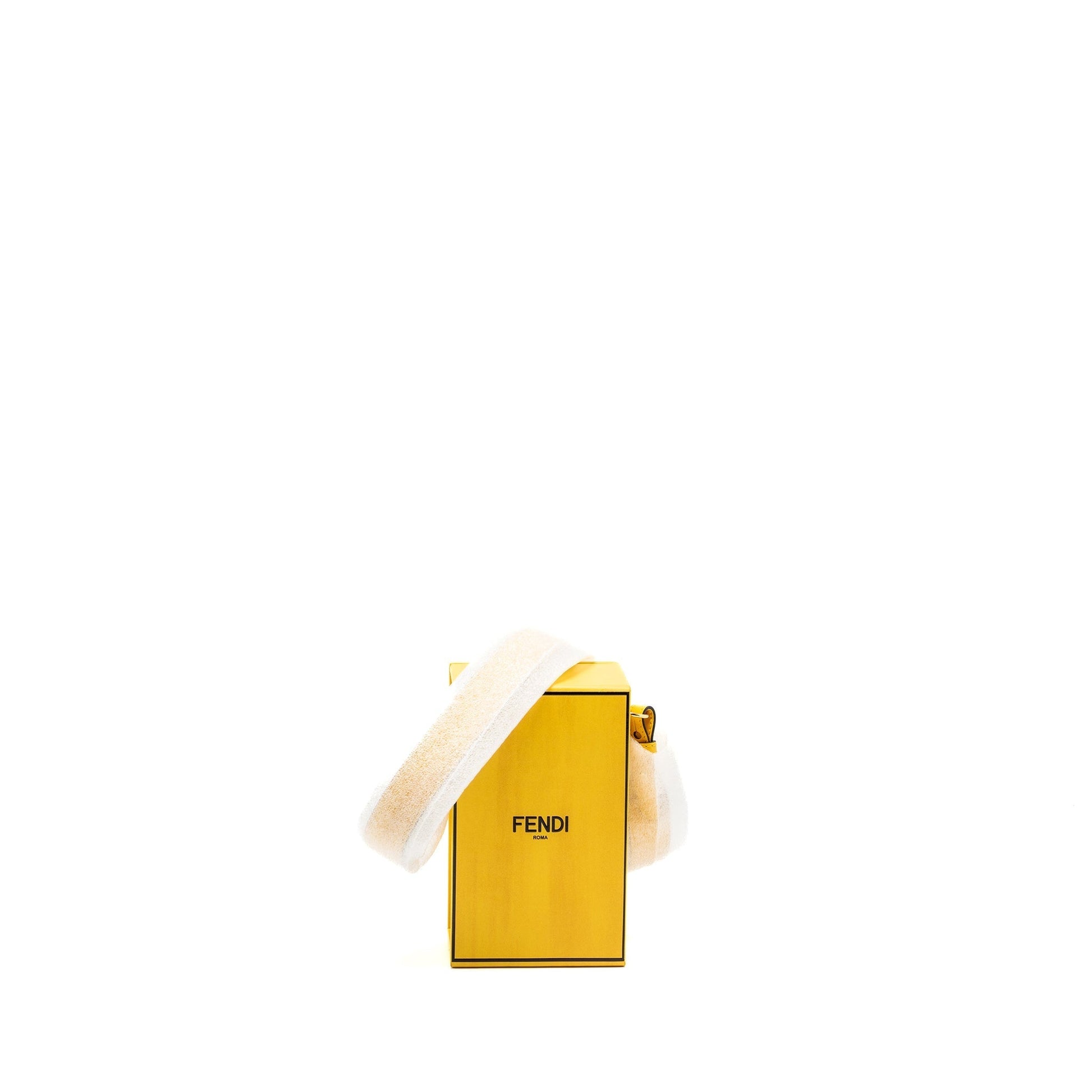 Fendi Vertical Box Purse Calfskin Yellow Mini Shoulder Bag