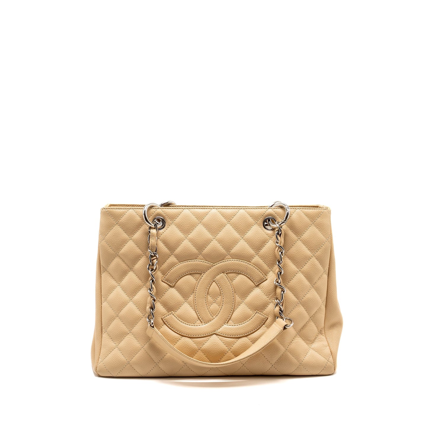 Chanel Grand Shopping Caviar SHW Beige Tote Bag Shw 3