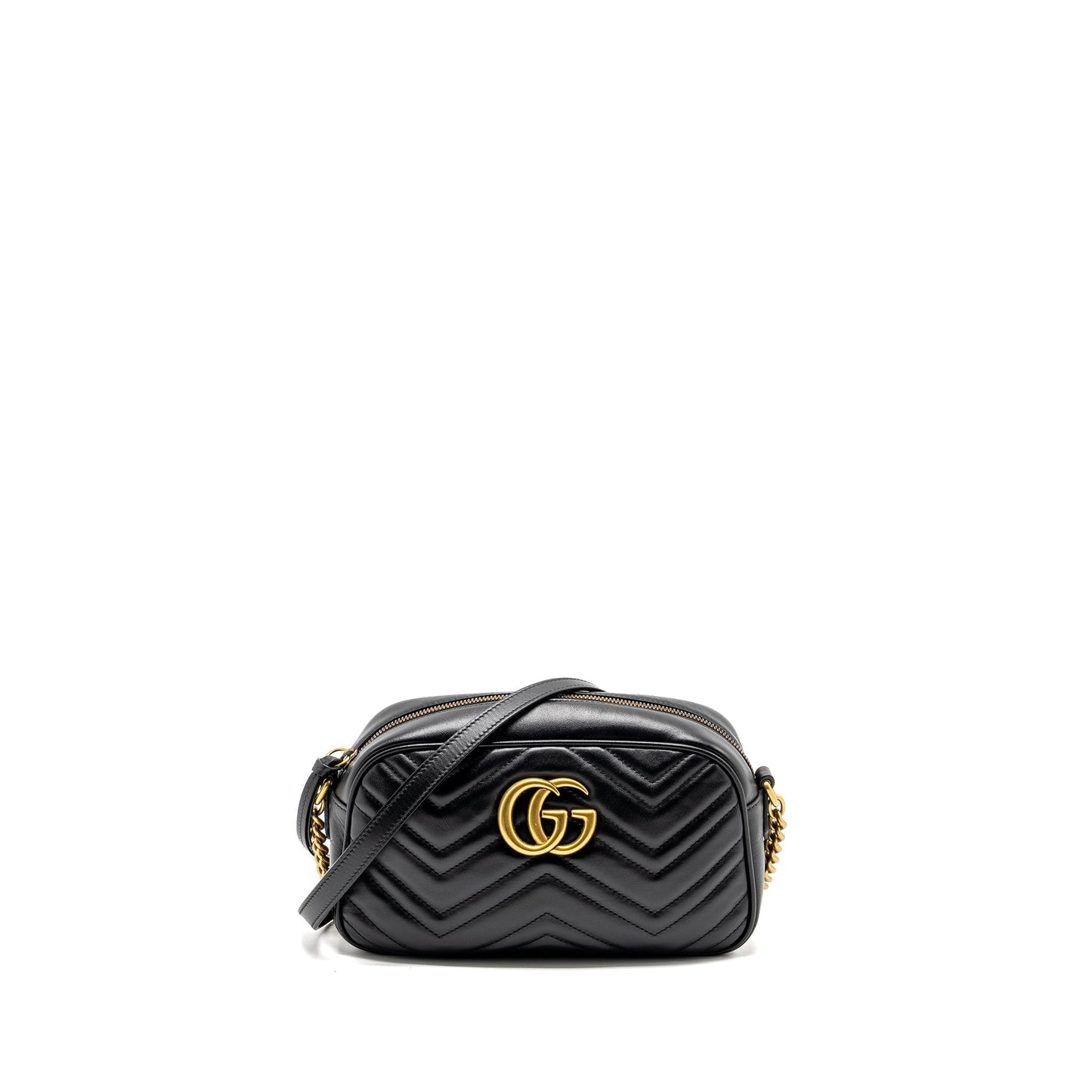 Gucci Marmont Camera Bag Calfskin Black Travel Bag