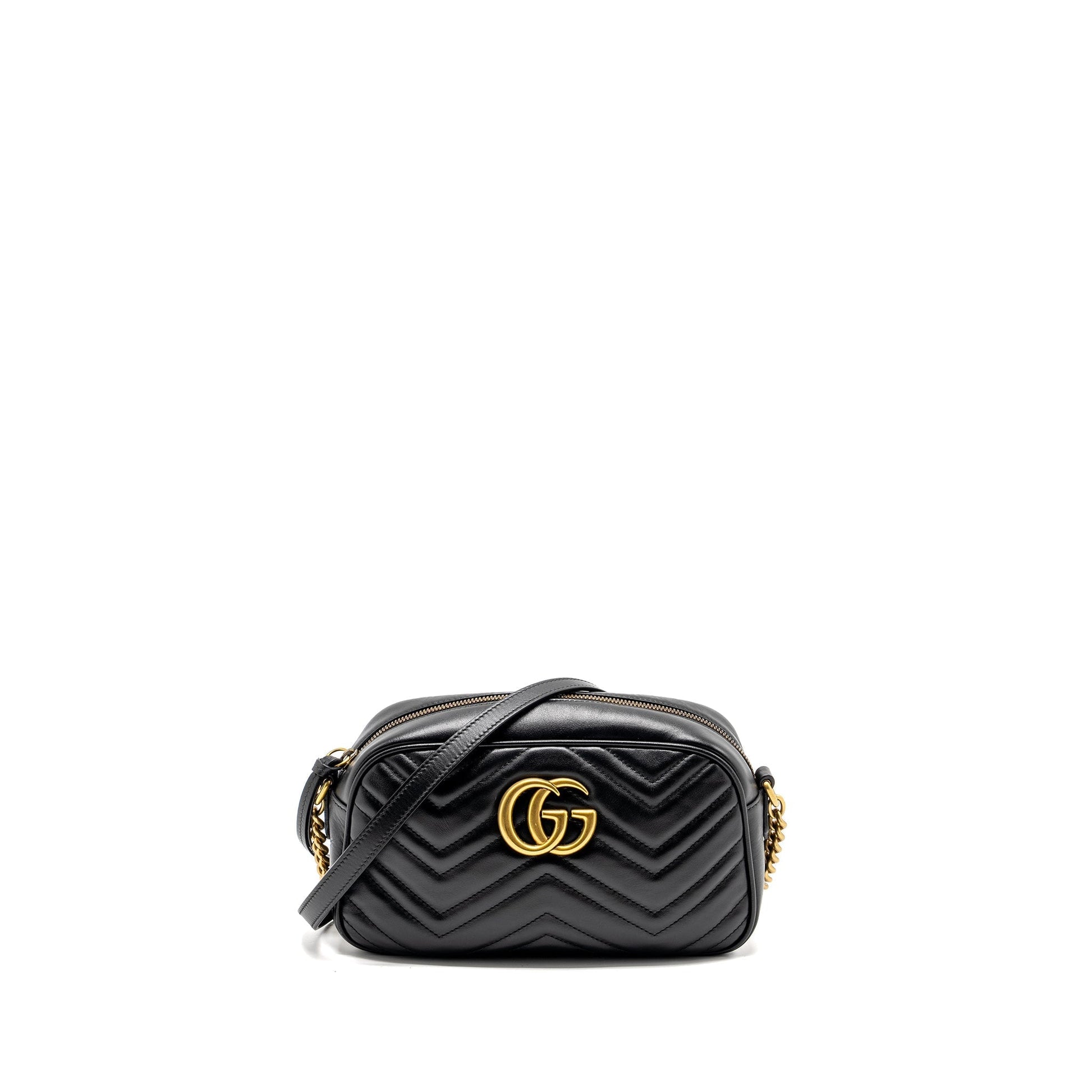 Gucci Marmont Camera Bag Calfskin Black Travel Bag
