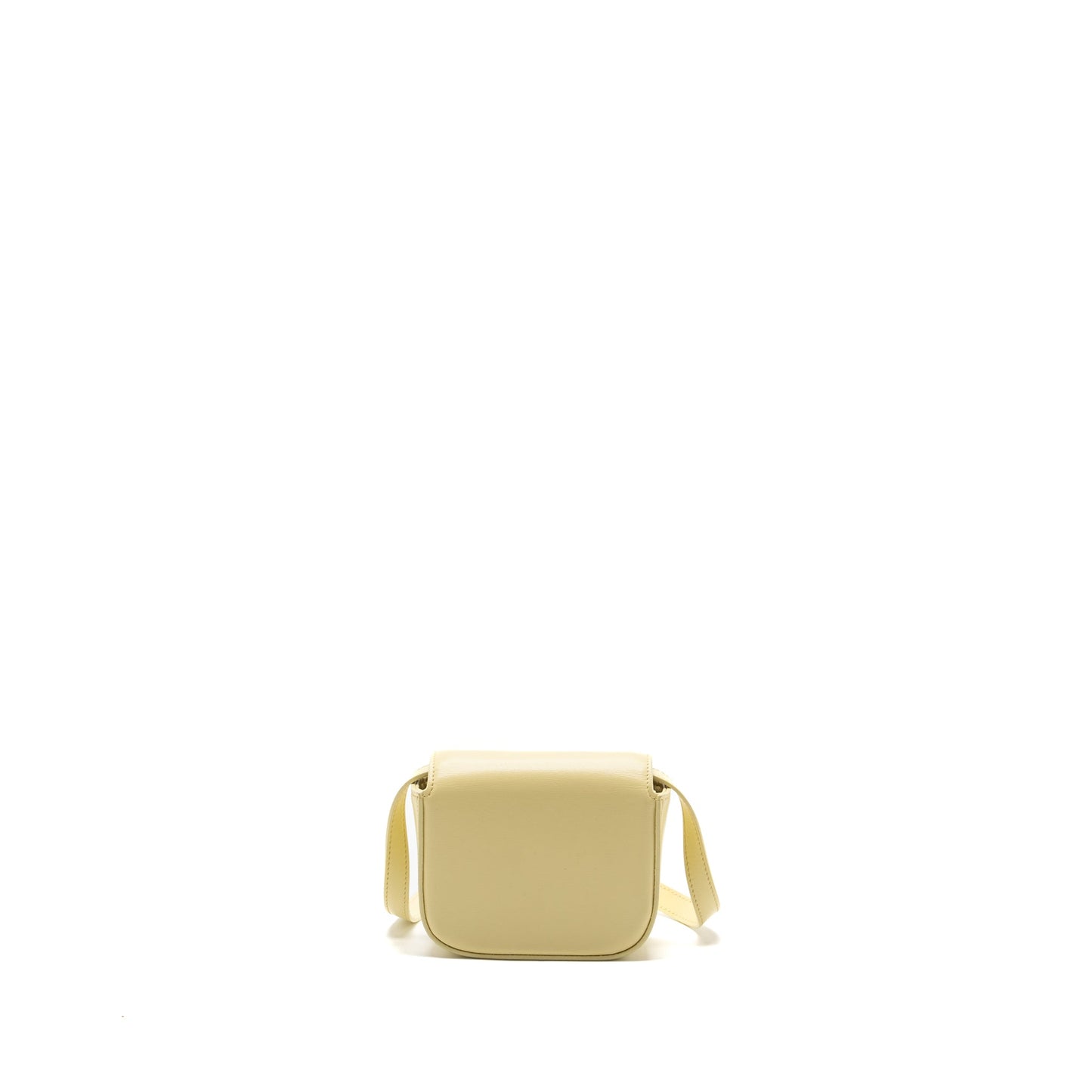 Celine Claude Shiny Calfskin Light Yellow Handbag Mini Travel Bag