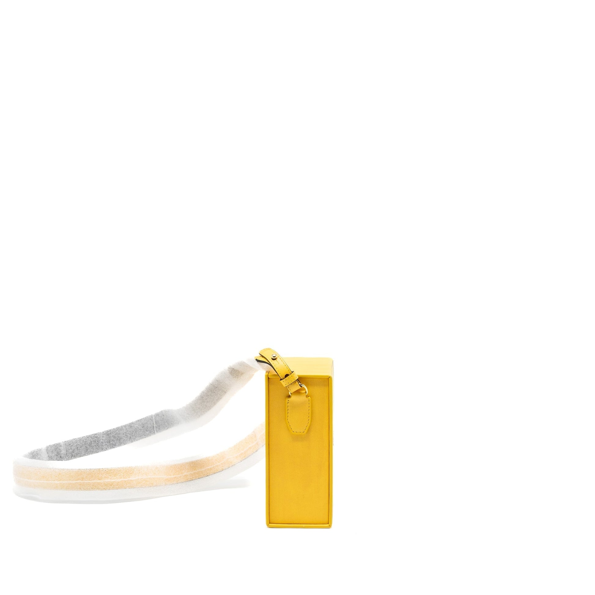 Fendi Vertical Box Purse Calfskin Yellow Mini Shoulder Bag