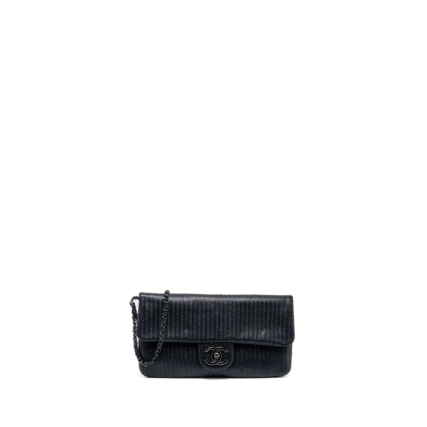 Chanel Flap Lambskin Hardware Black Clutch Bag