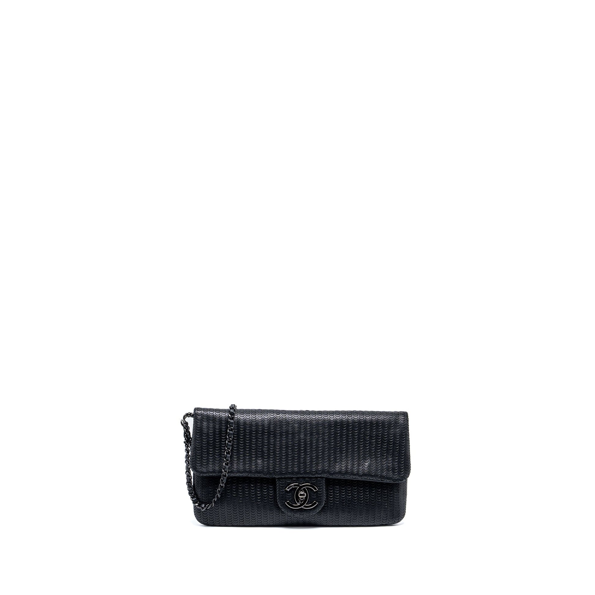 Chanel Flap Lambskin Hardware Black Clutch Bag
