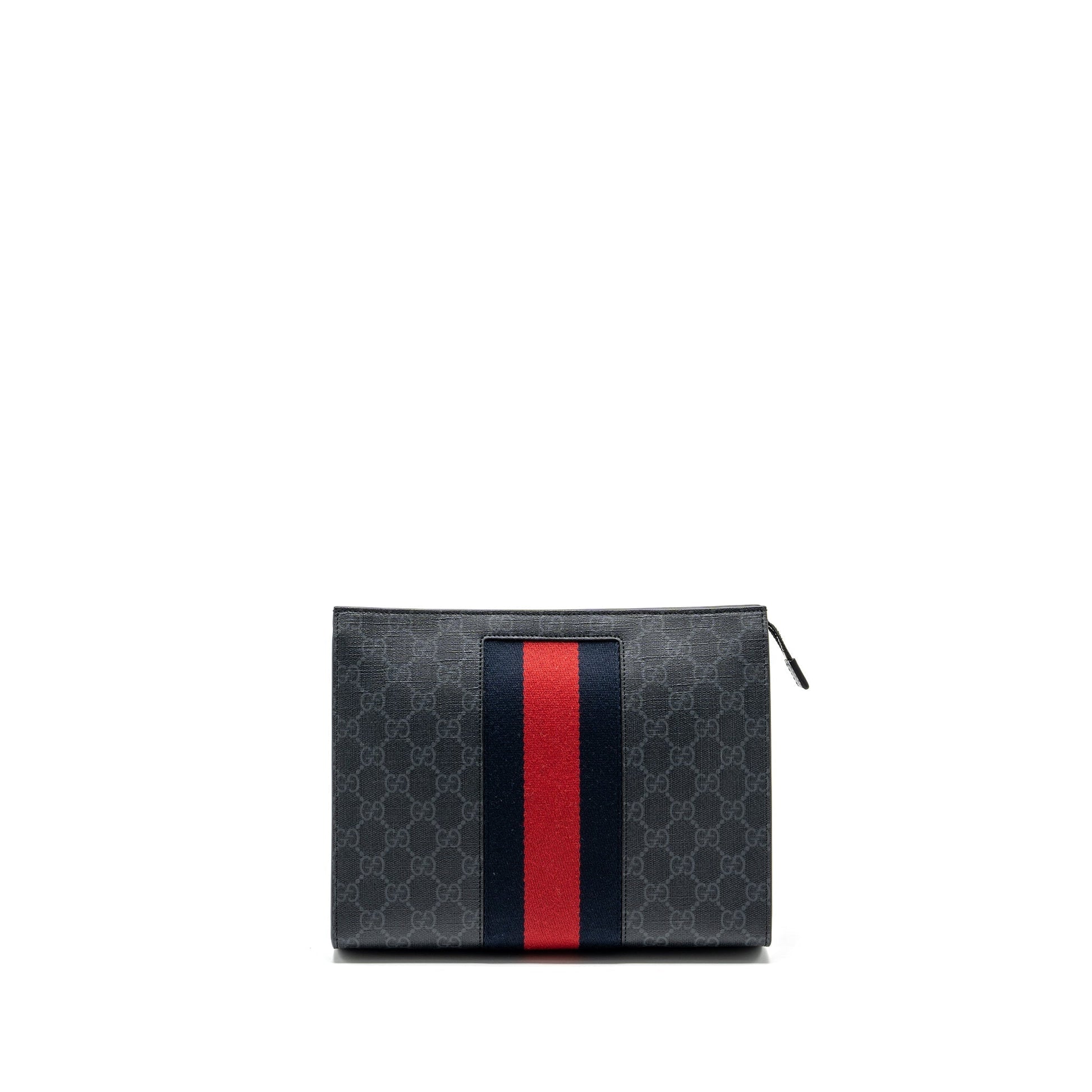 Gucci Supreme Zip Clutch Multicolour Shw Leather Canvas Clutch Bag