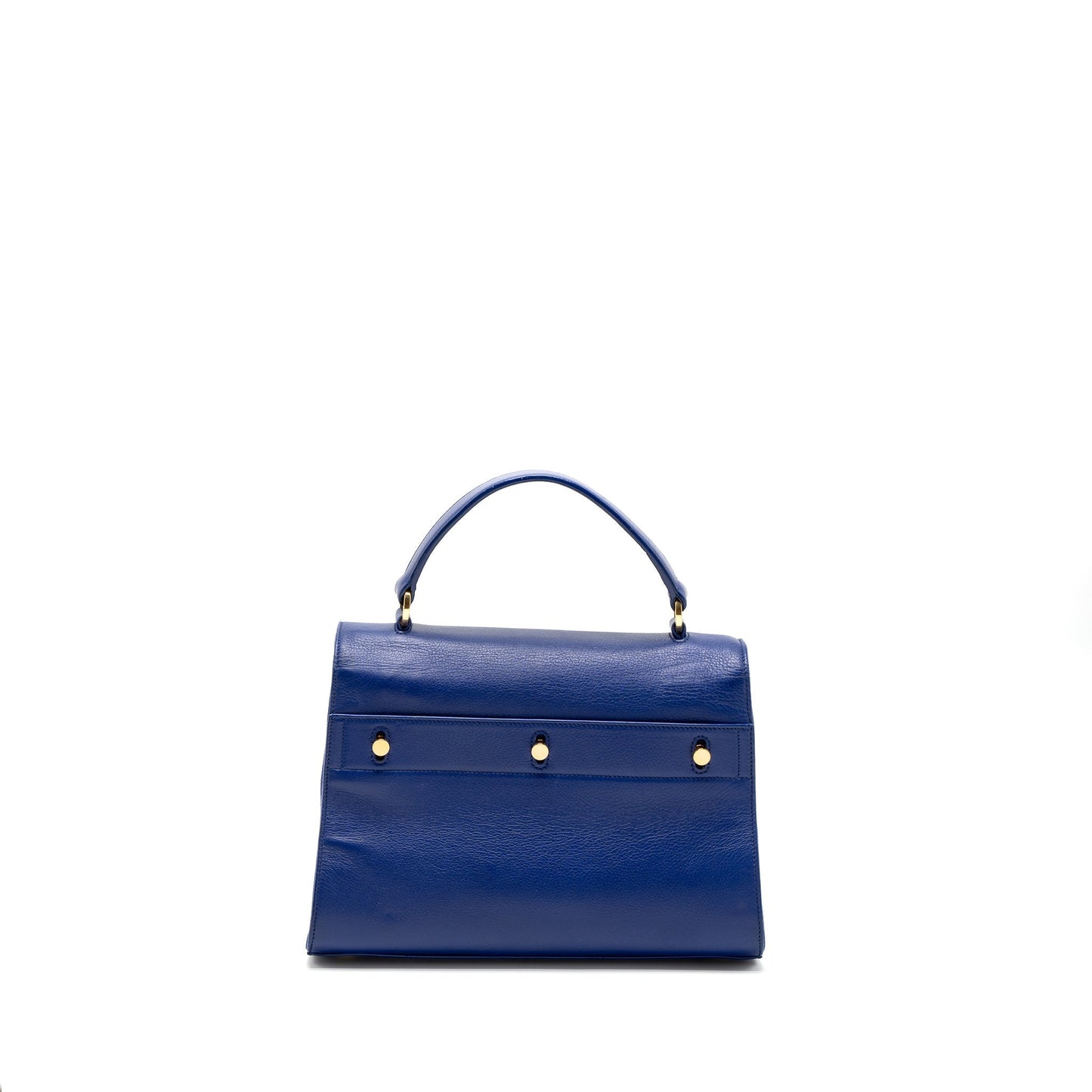 YSL Saint Laurent Two Tote Purse Calfskin Blue Tote Bag