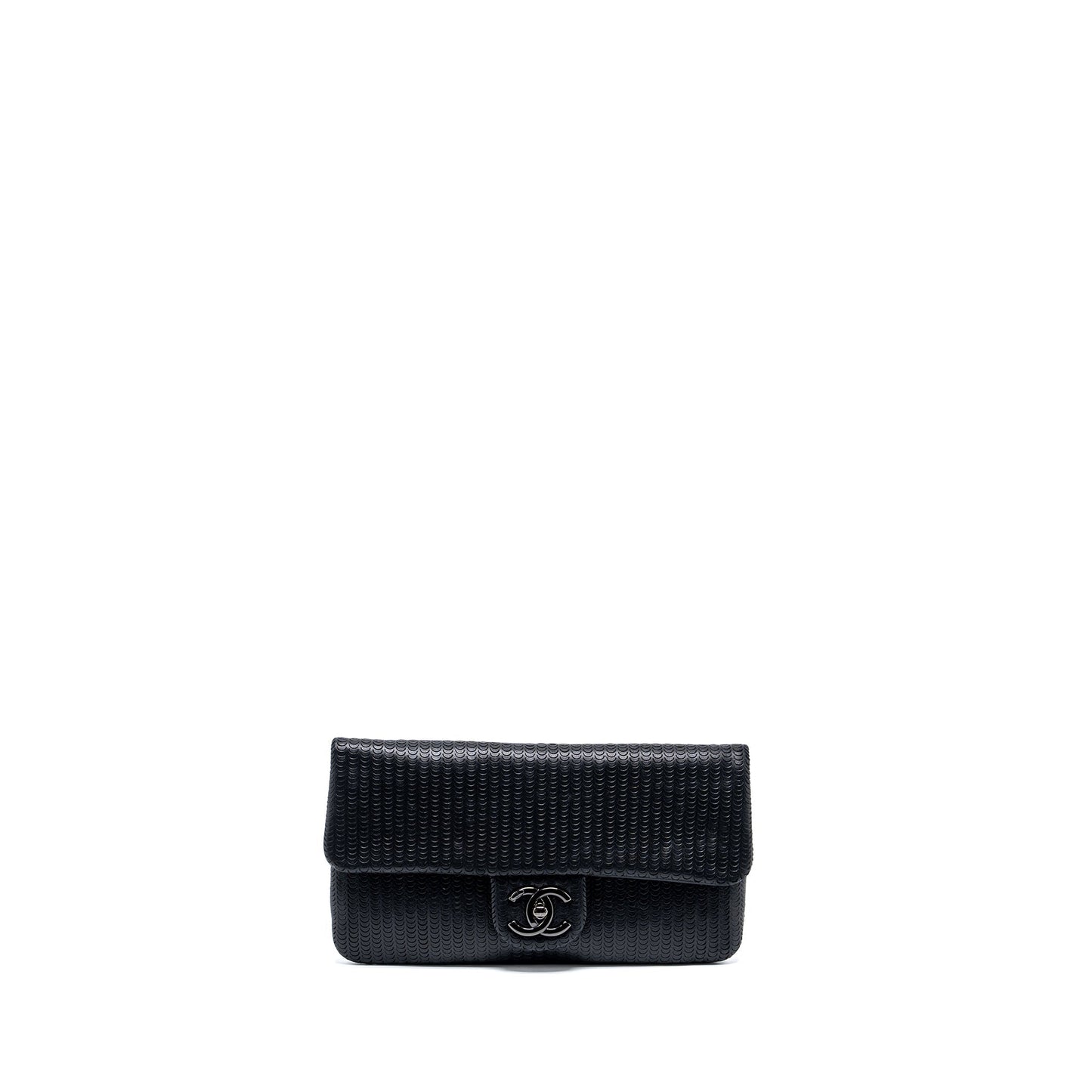 Chanel Flap Lambskin Hardware Black Clutch Bag