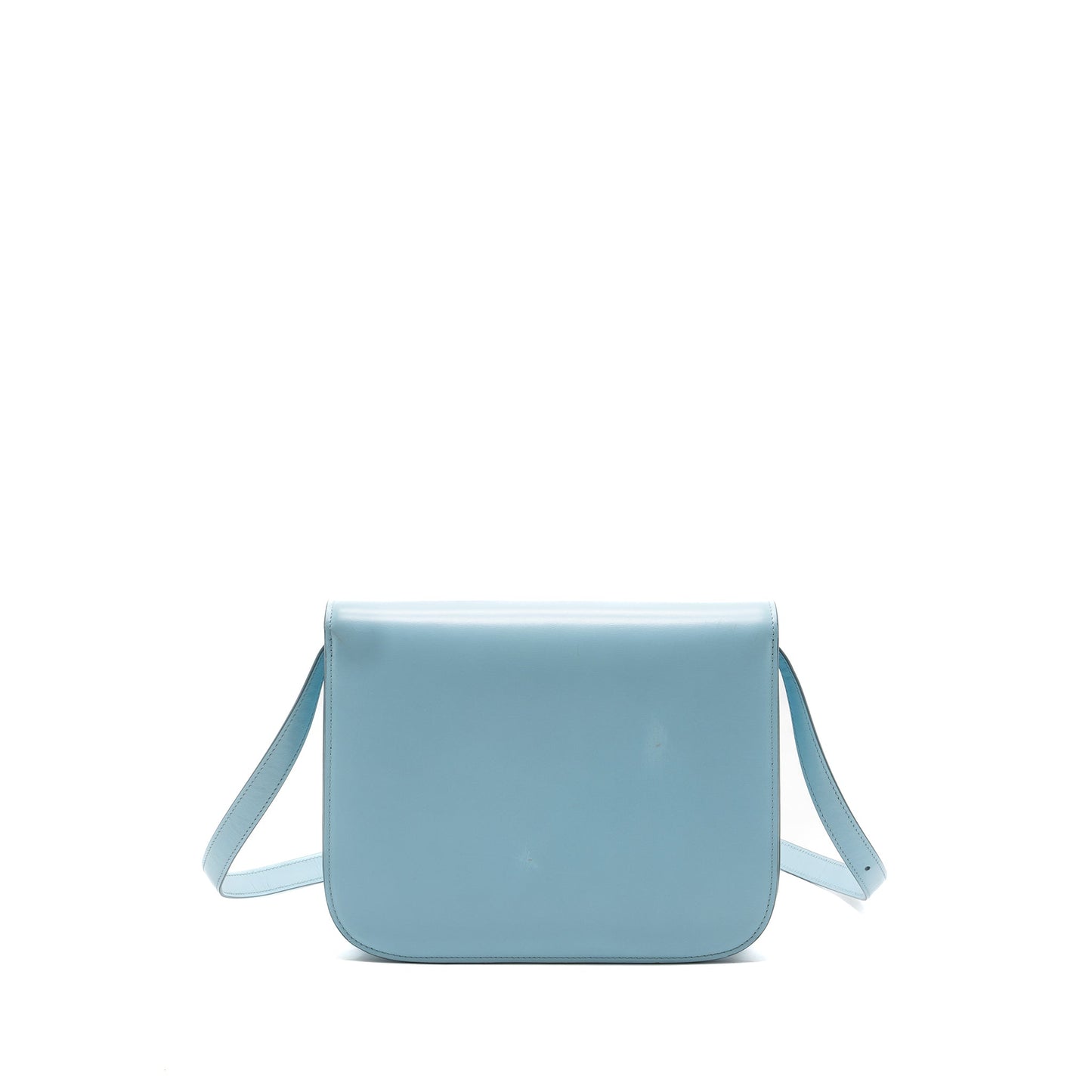 Celine Classic Box Purse Calfskin Light Handbag Blue Medium Travel Bag