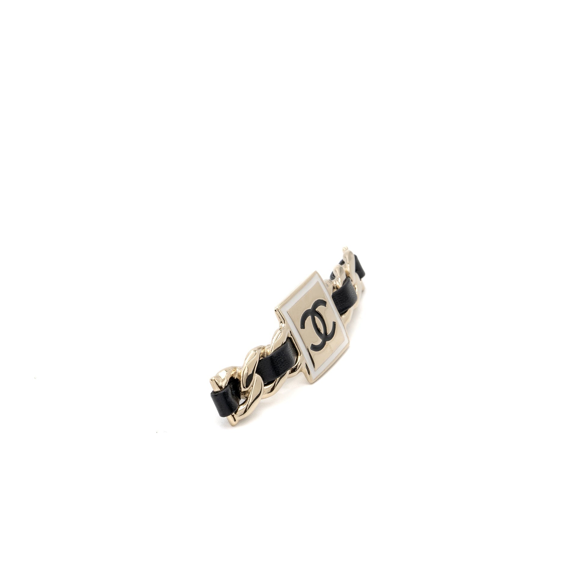 Chanel square CC logo hair clip light Black Gold Handbag