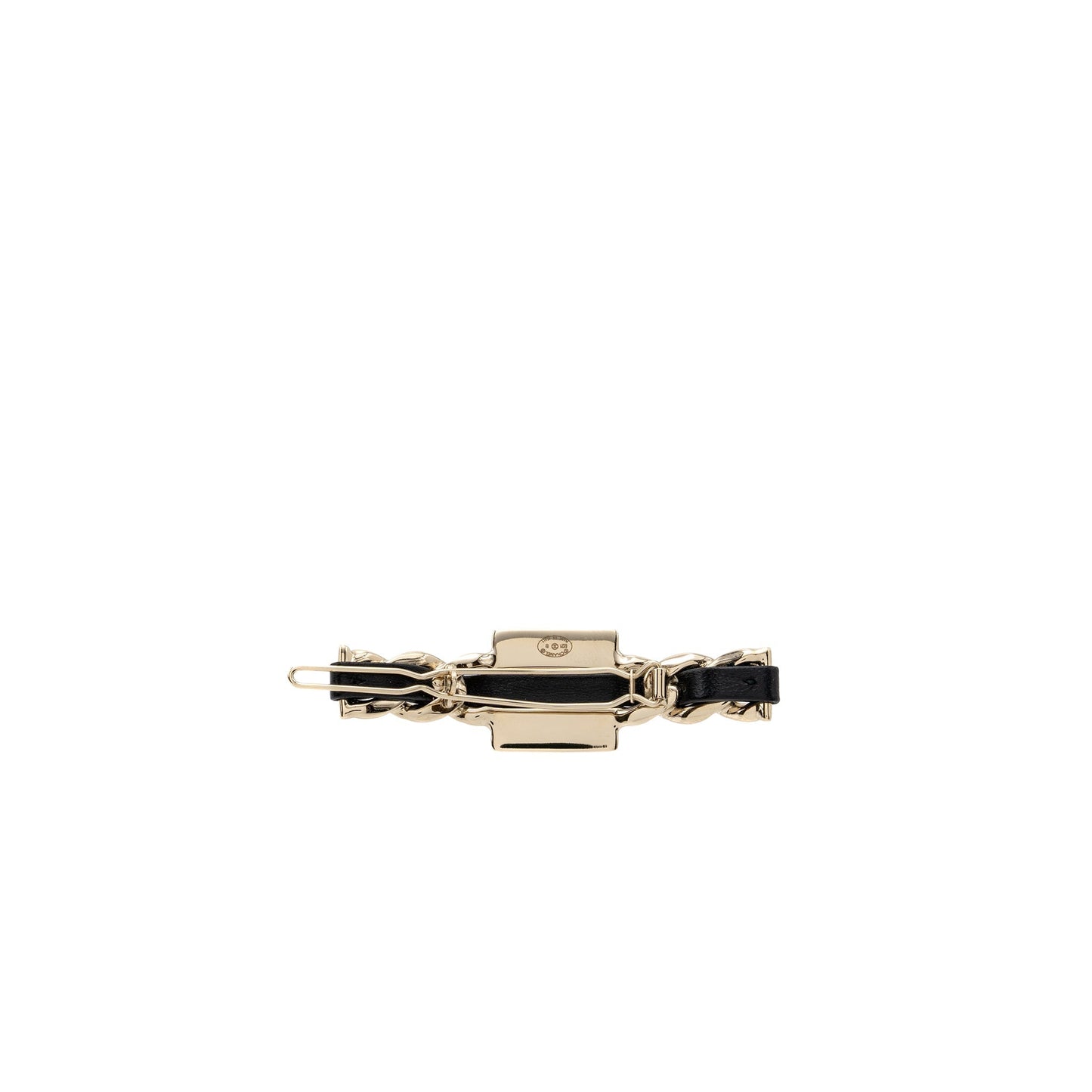 Chanel square CC logo hair clip light Black Gold Handbag