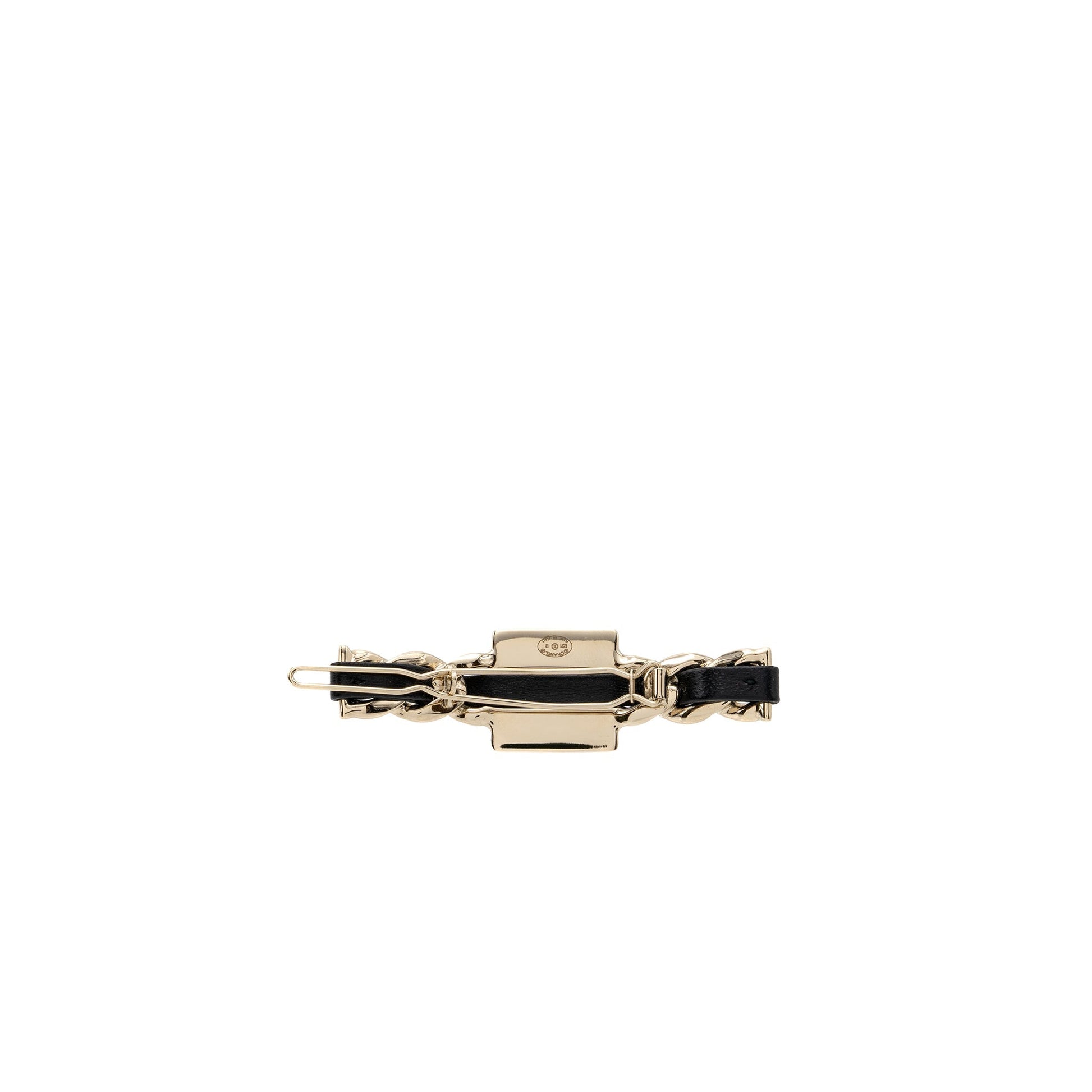 Chanel square CC logo hair clip light Black Gold Handbag