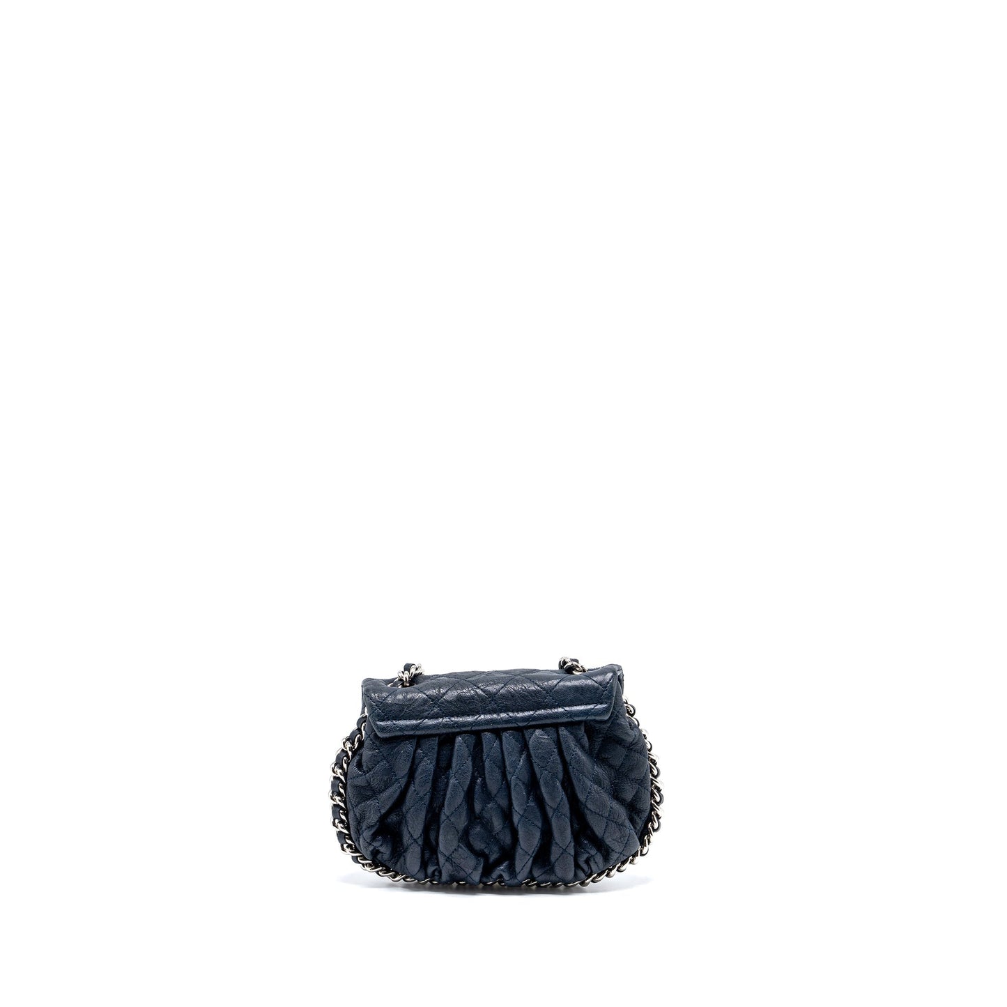Chanel Round Flap Aged Calfskin Navy SHW Shoulder Bag
