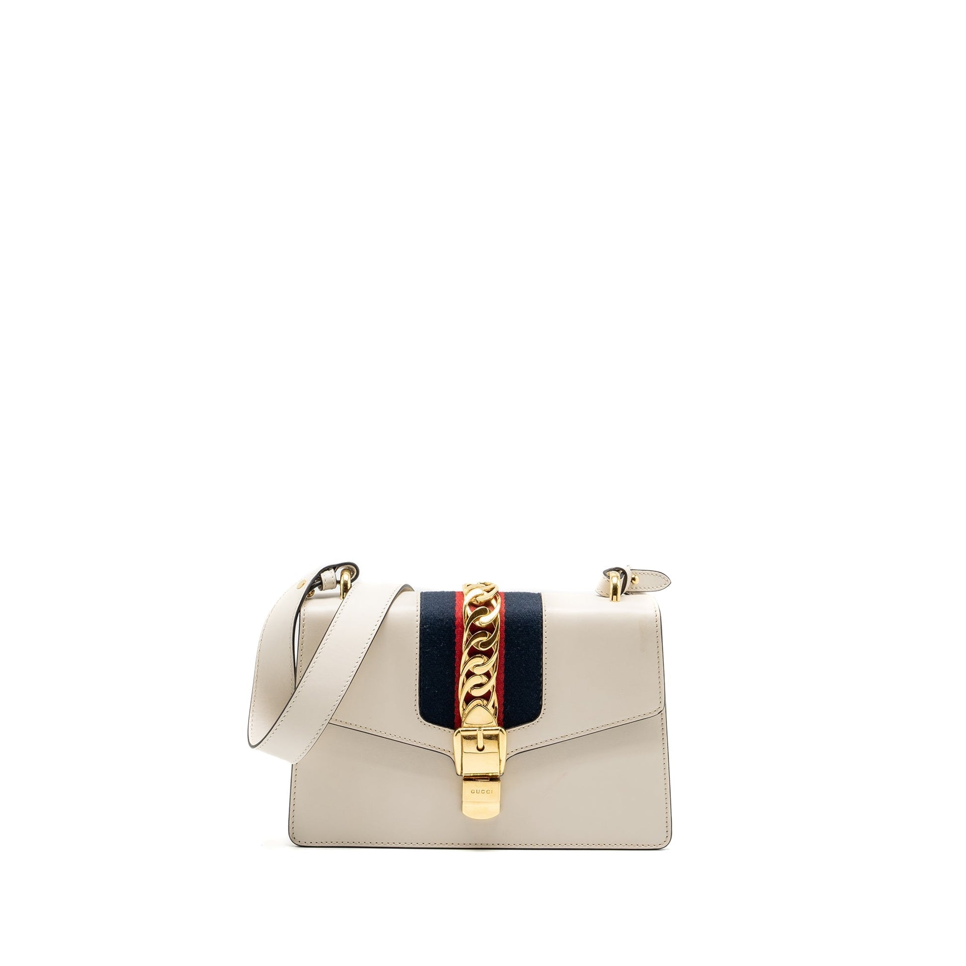Gucci Sylvie Bag Calfskin White Medium Travel Bag