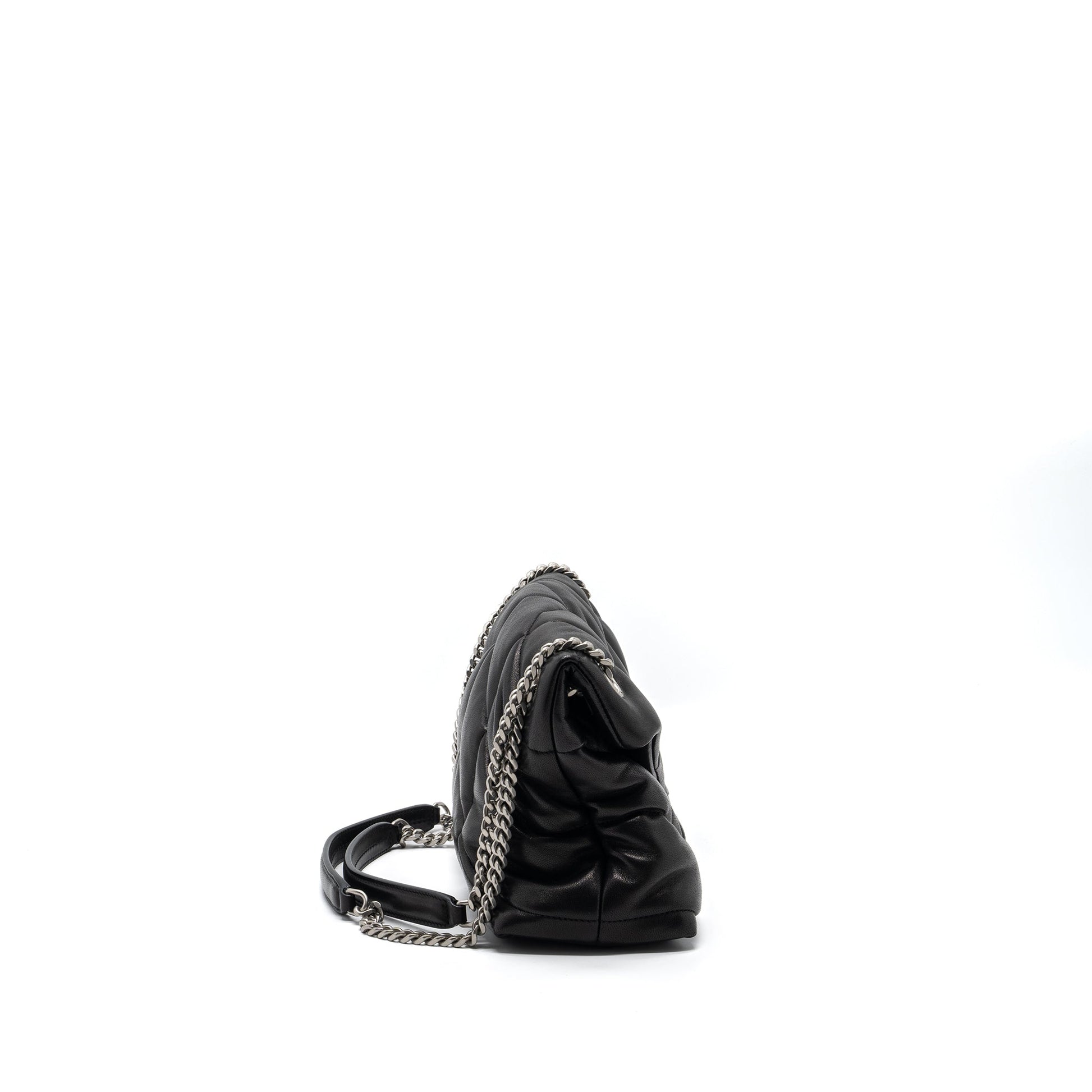 YSL Saint Laurent Saint Laurent Puffer Lambskin Travel Bag Black Small