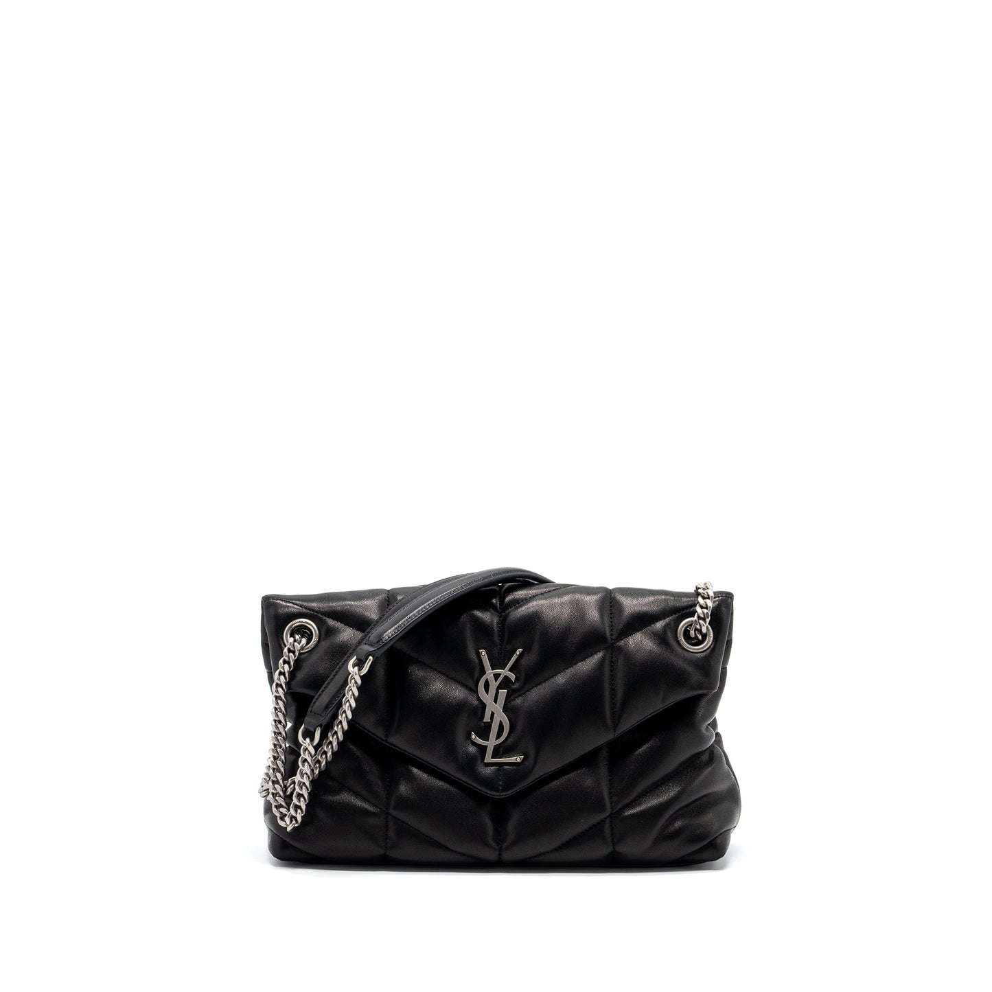 YSL Saint Laurent Saint Laurent Puffer Lambskin Travel Bag Black Small