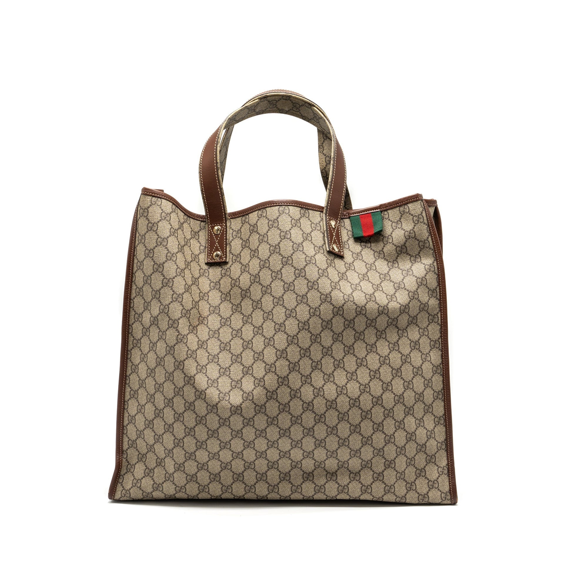 Gucci Shopping Tote Bag Supreme Canvas Brown