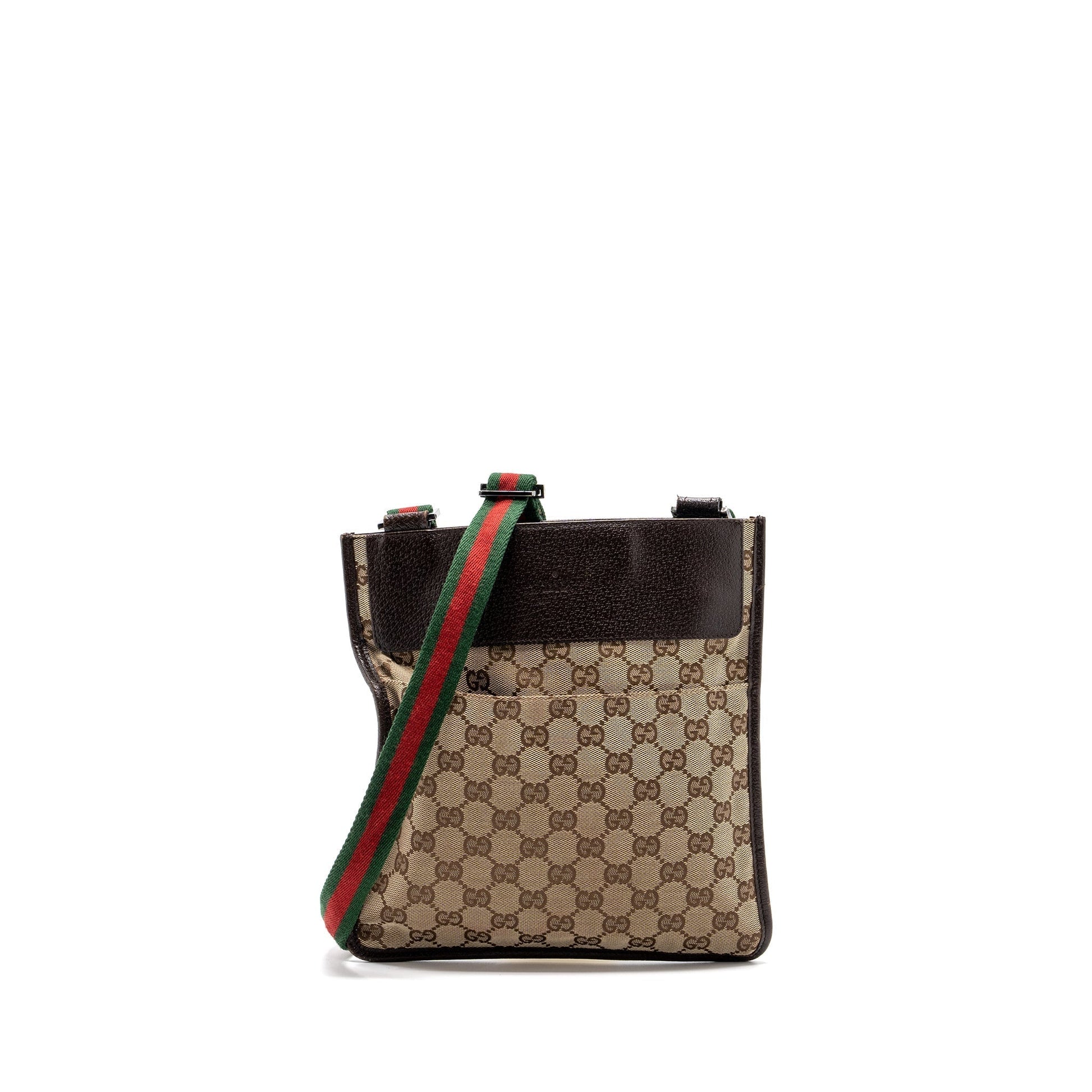 Gucci Bag Supreme Green Red Shw Leather Canvas Travel Bag