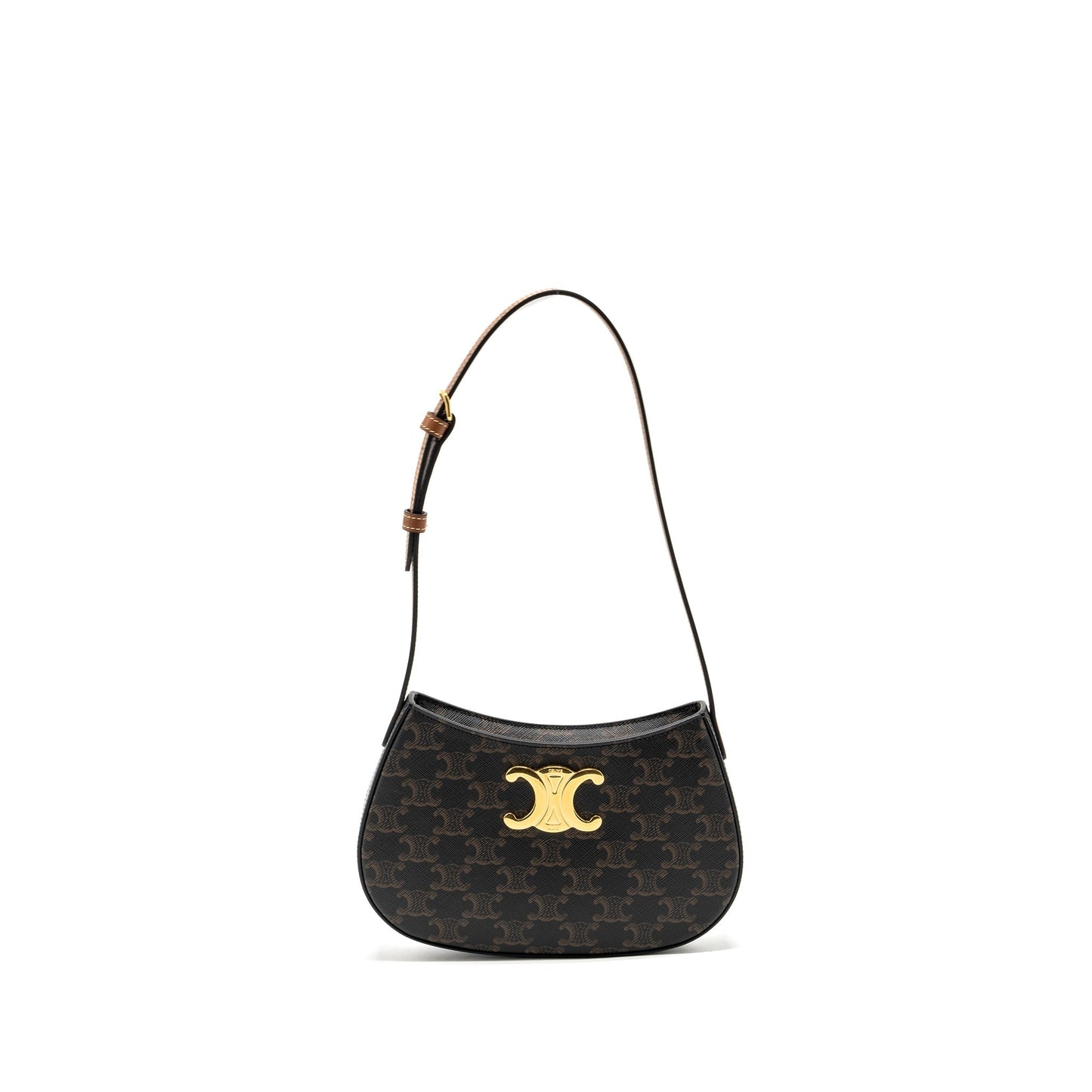 Celine Tilly Purse In Triomphe Calfskin Handbag Canvas Tan Travel Bag