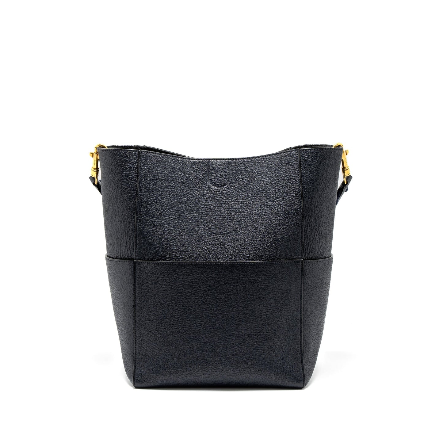 Celine Sangle Purse Calfskin Navy Handbag Bucket Bucket Bag