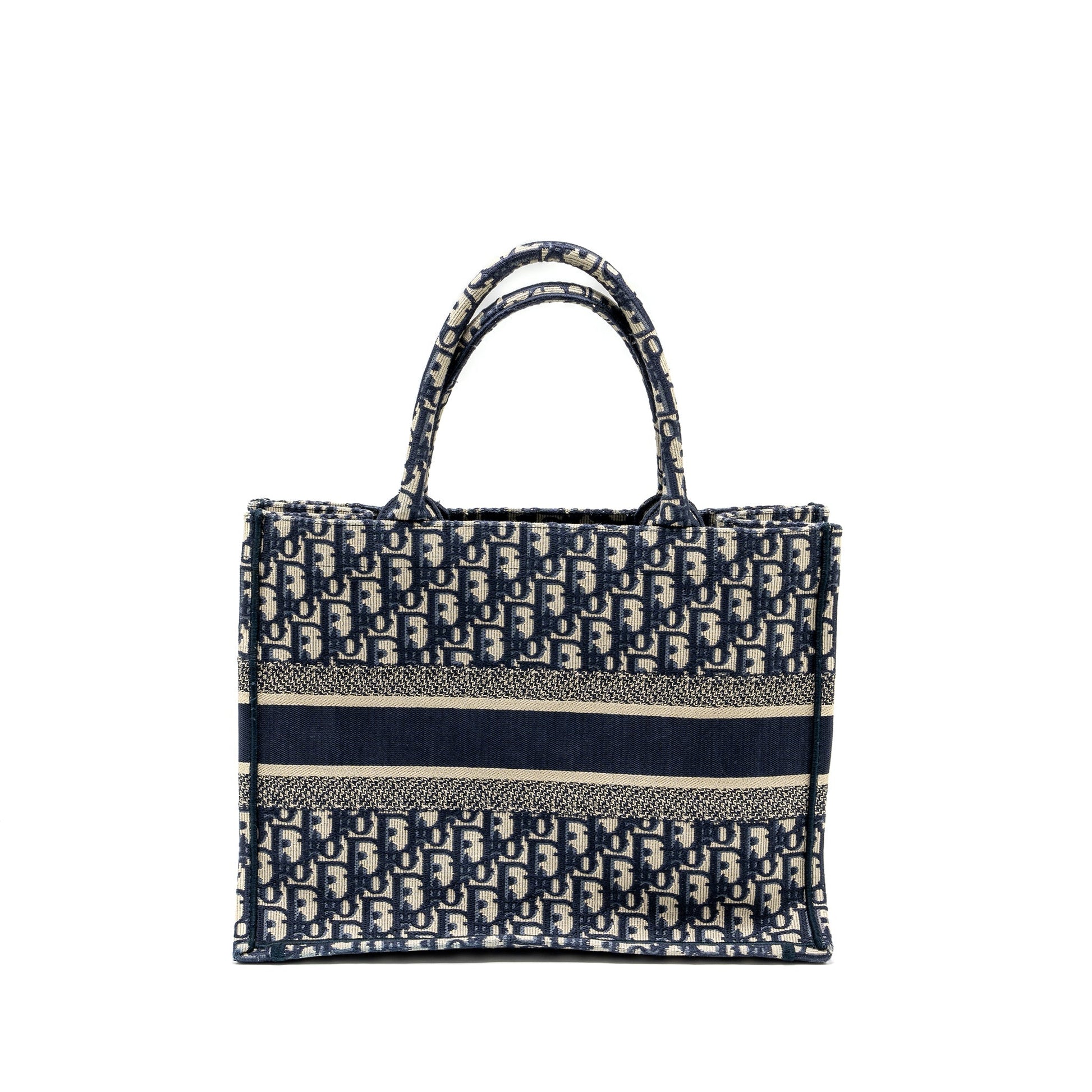 Dior Book Tote Oblique Embroidery Handbag Blue Medium Tote Bag 4