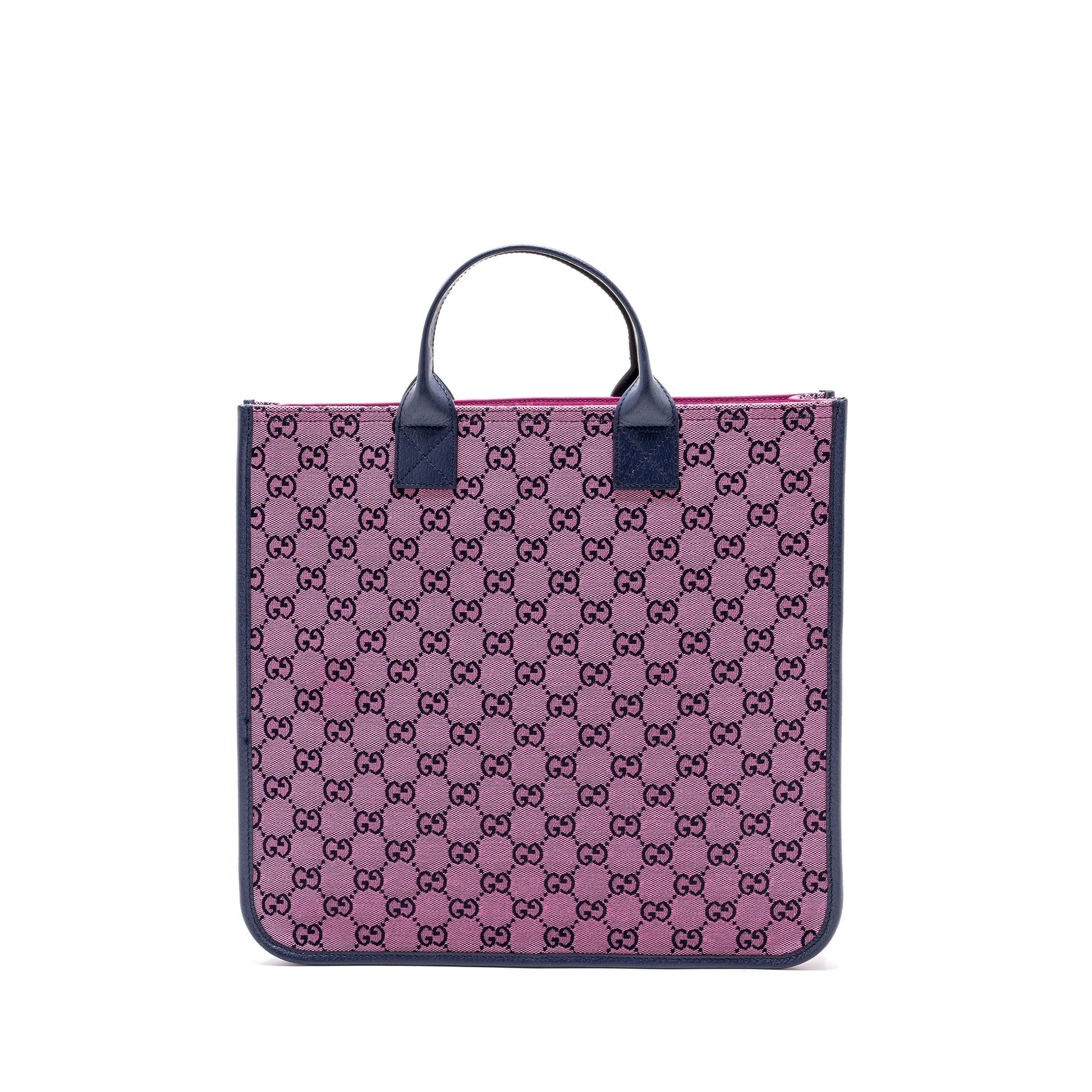 Gucci Kids Tote Bag Pink Dark Leather Canvas