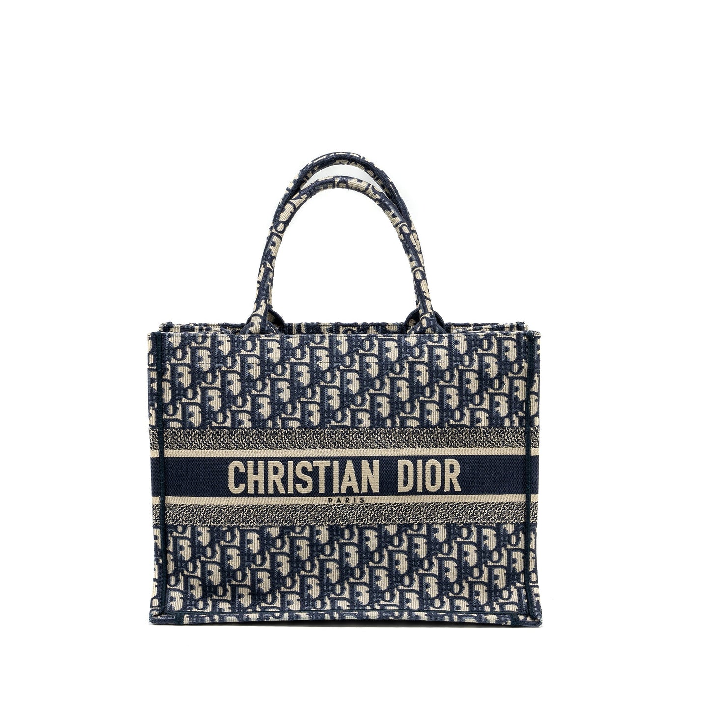 Dior Book Tote Oblique Embroidery Handbag Blue Medium Tote Bag 4
