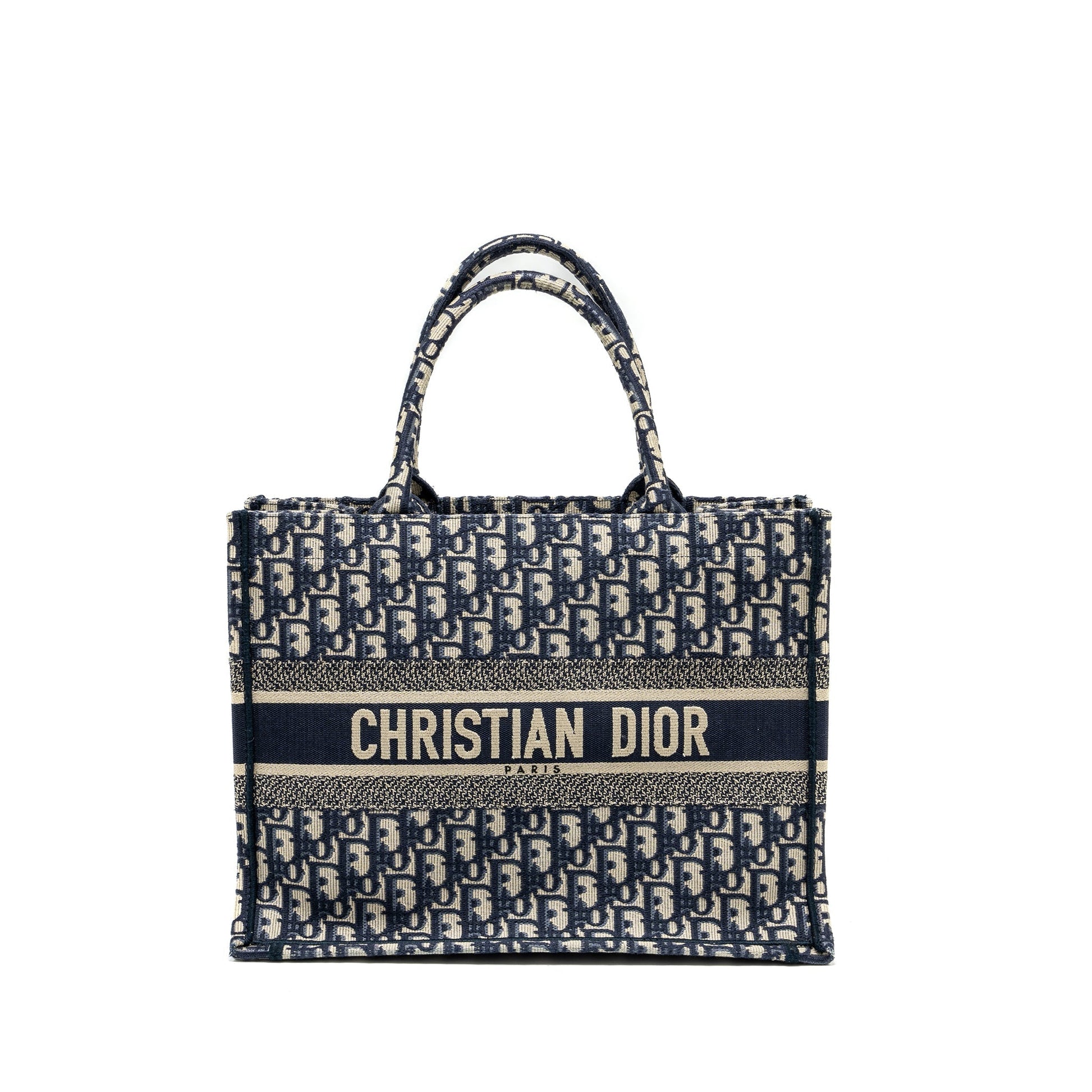 Dior Book Tote Oblique Embroidery Handbag Blue Medium Tote Bag 4