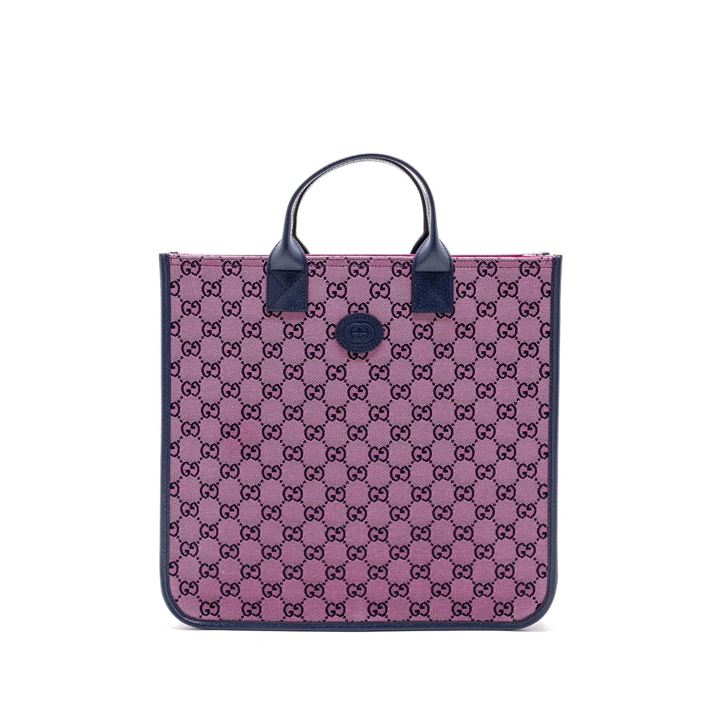 Gucci Kids Tote Bag Pink Dark Leather Canvas