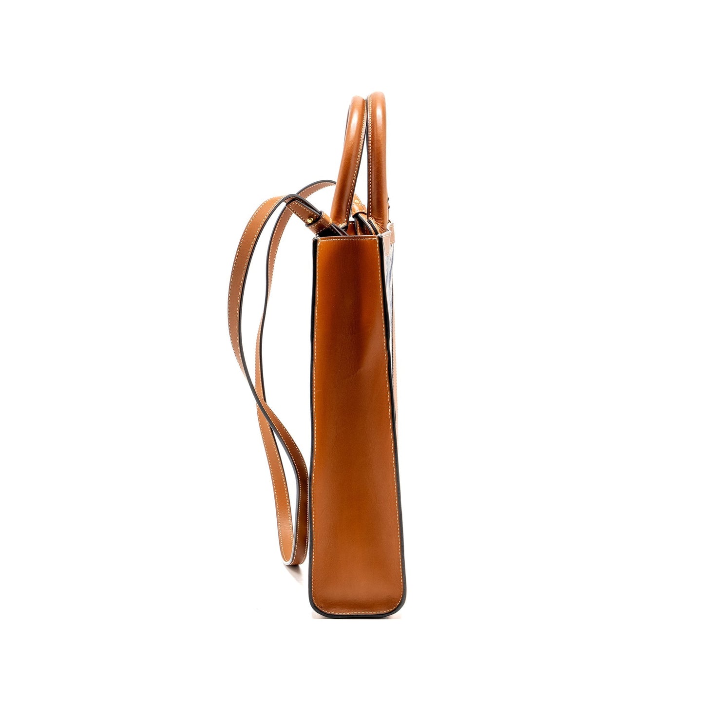 Luxury Vertical Cabas Tote In Triomphe Navy Leather Denim Tote Bag