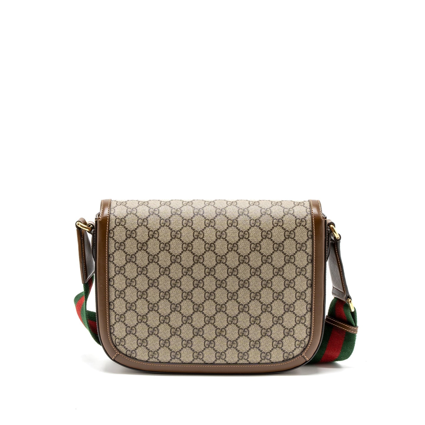 Gucci Horsebit Shoulder Bag Supreme Ebony Canvas Beige