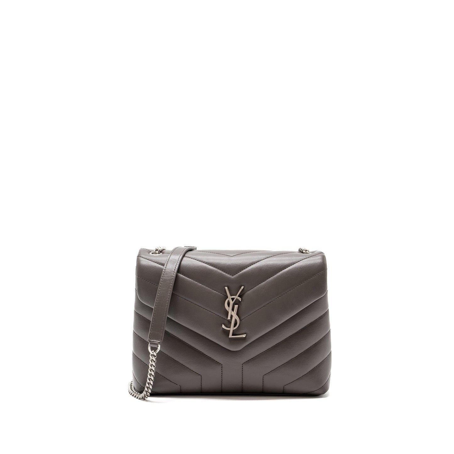 YSL Saint Laurent Lou Lou Purse Calfskin Dark Grey Travel Small Travel Bag