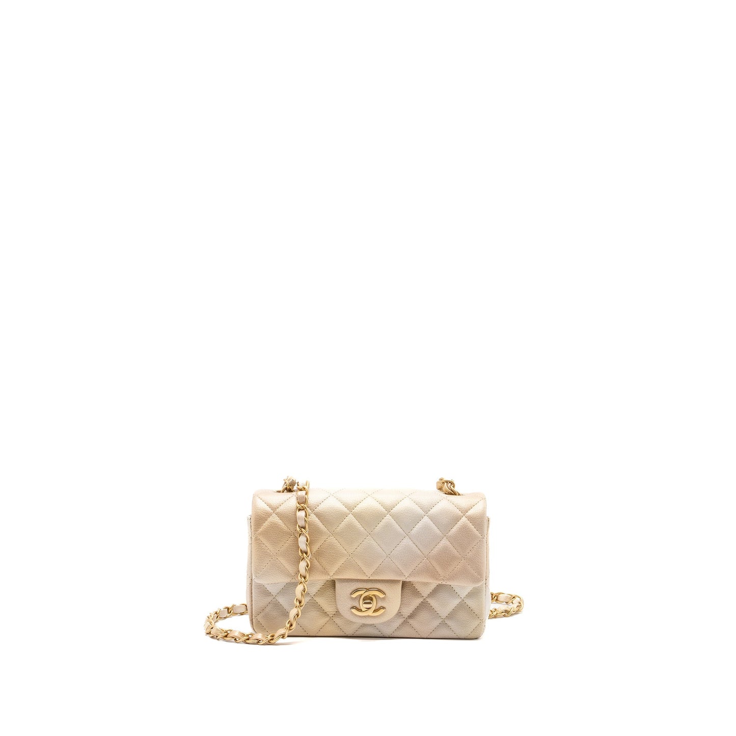 Chanel 22C Rectangular Flap Goatskin OmbrÃ© Brushed Beige Shoulder Bag