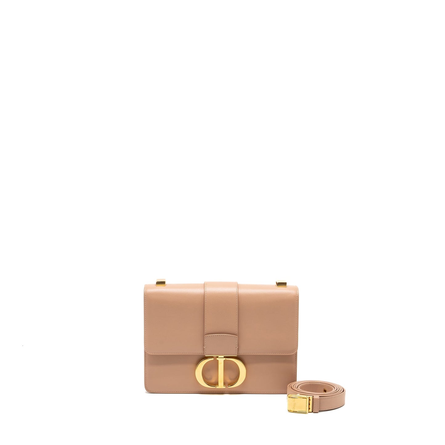 Dior Montaigne Purse Calfskin Handbag Beige Medium Travel Bag