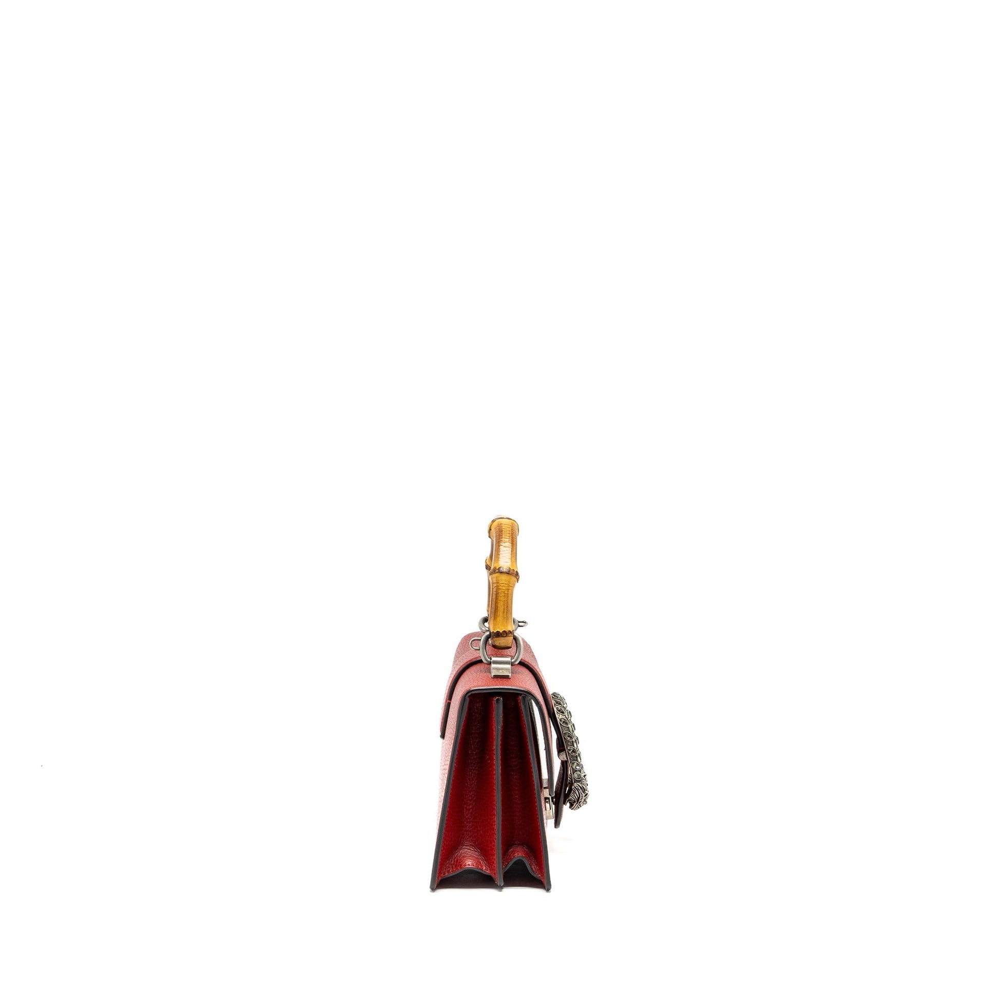 Gucci Dionysus Bamboo Handle Bag Calfskin Shw Red Small Travel Bag