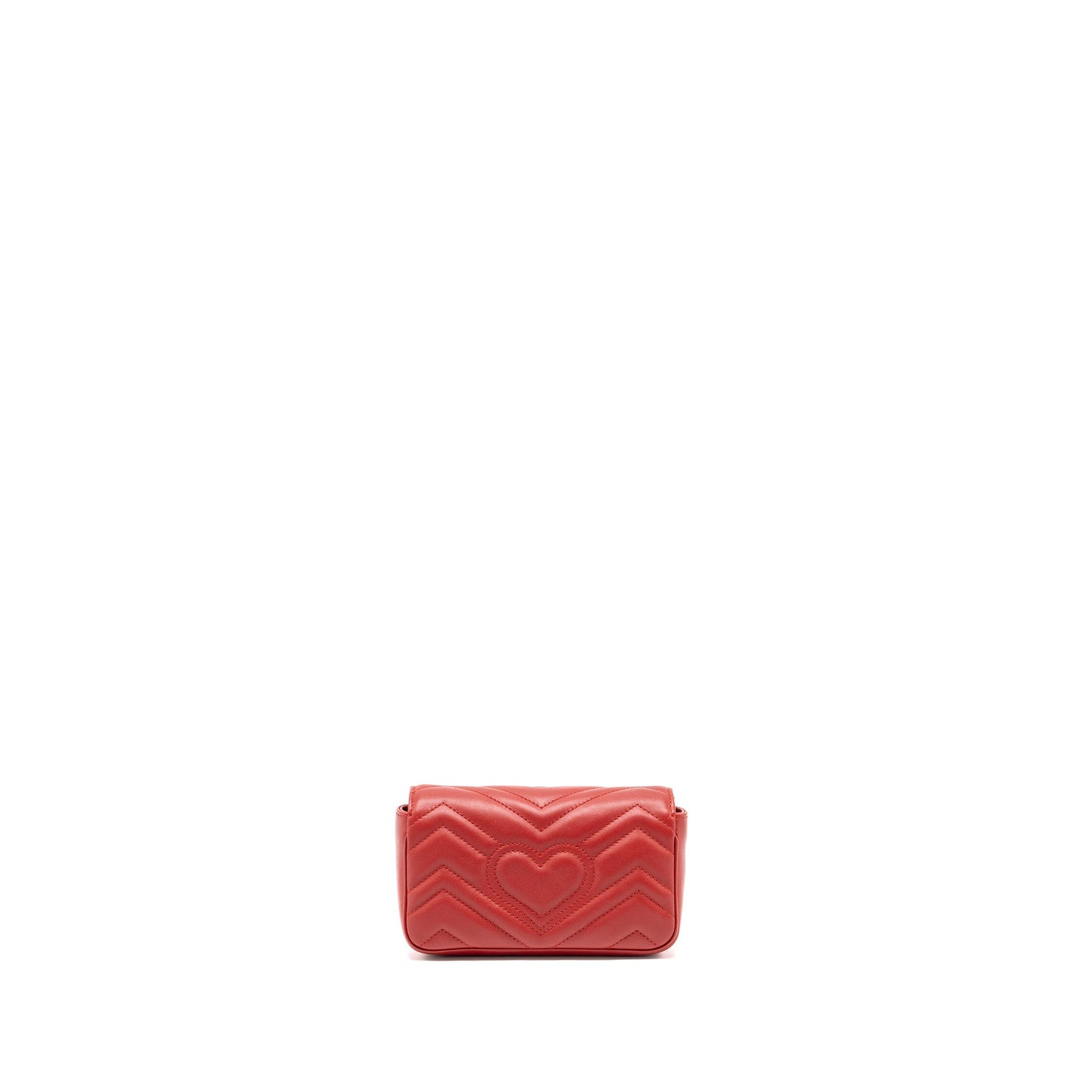 Gucci Super Marmont Calfskin Handbag Red Mini Travel Bag