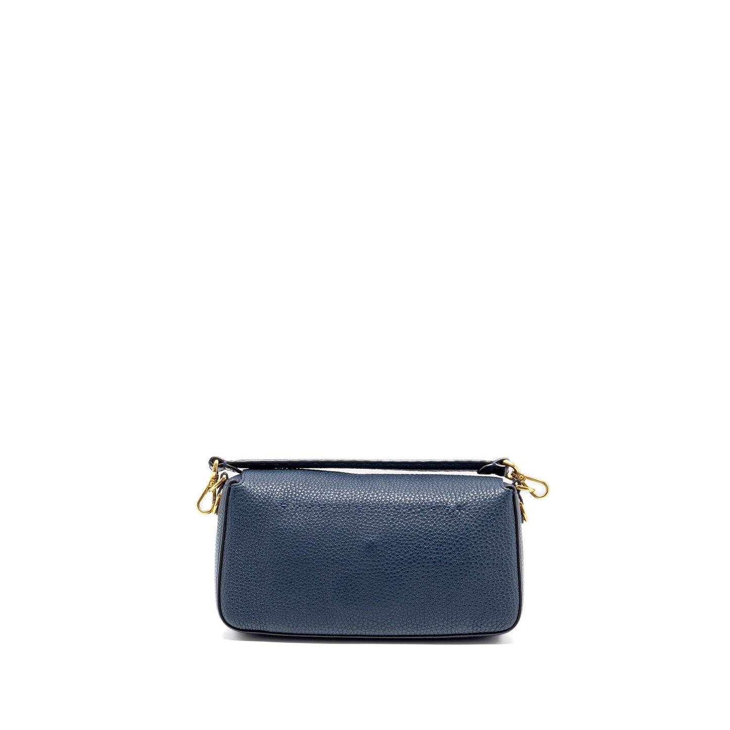 Fendi Baguette Purse Grained Calfskin Dark Blue Shoulder Bag
