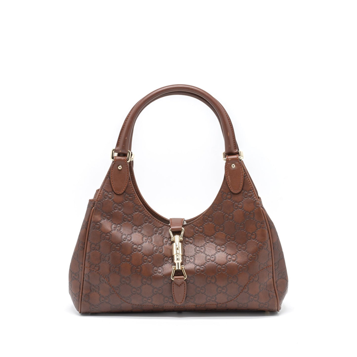 Gucci Jackie Bag Supreme Calfskin Brown Travel Bag
