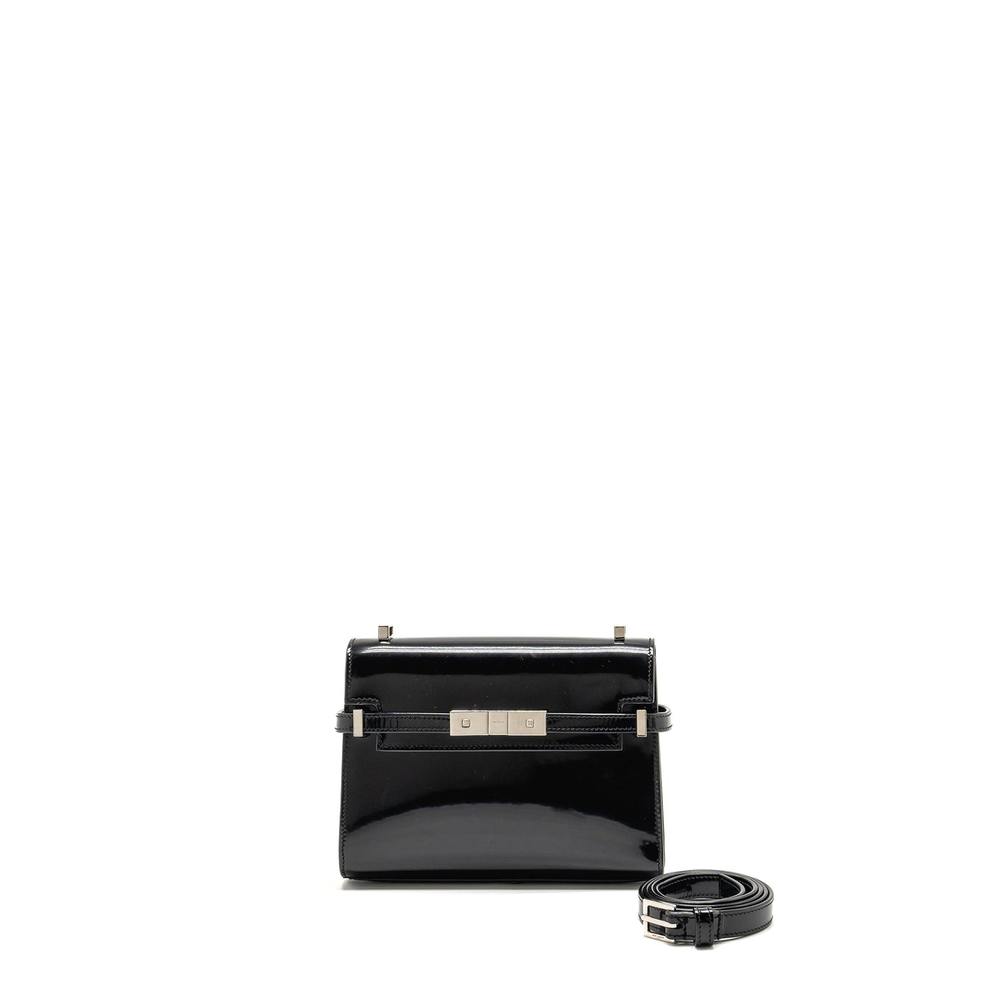 YSL Saint Laurent Saint Laurent Manhattan Purse Calfskin Shoulder Bag Black Black Shw