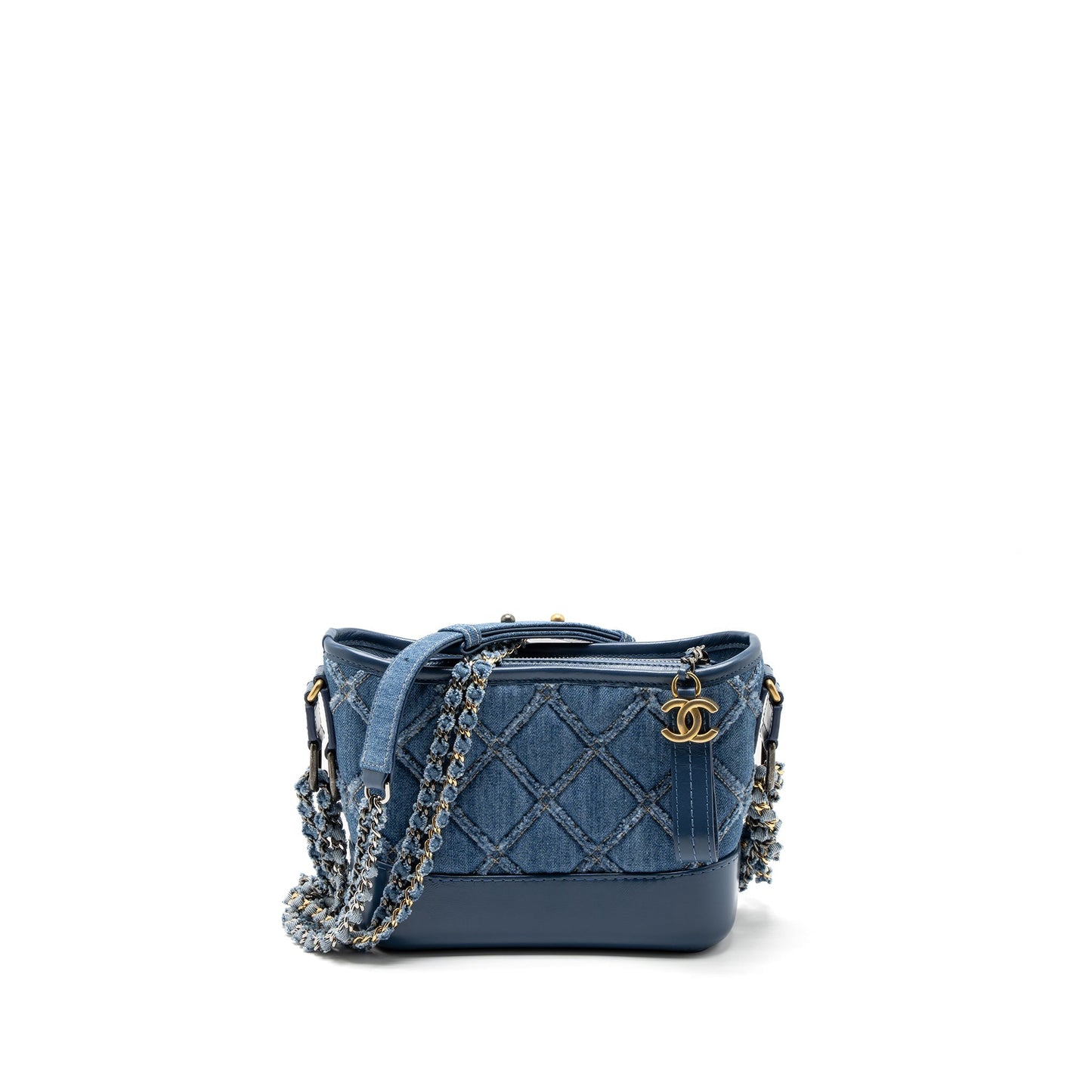 Chanel Gabrielle Hobo Denim Hardware Multicolour Blue Small Shoulder Bag