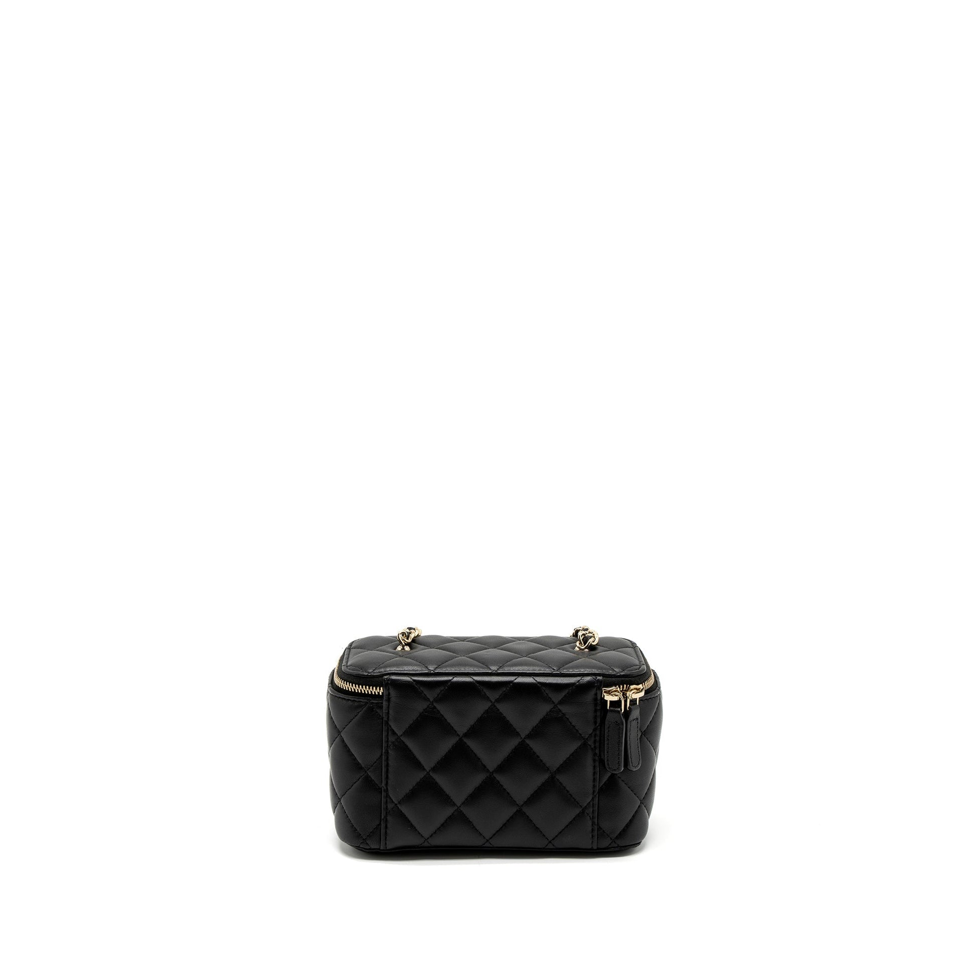 Chanel 23C Pearl Crush Long Vanity Lambskin Black Handbag Lghw Microchip