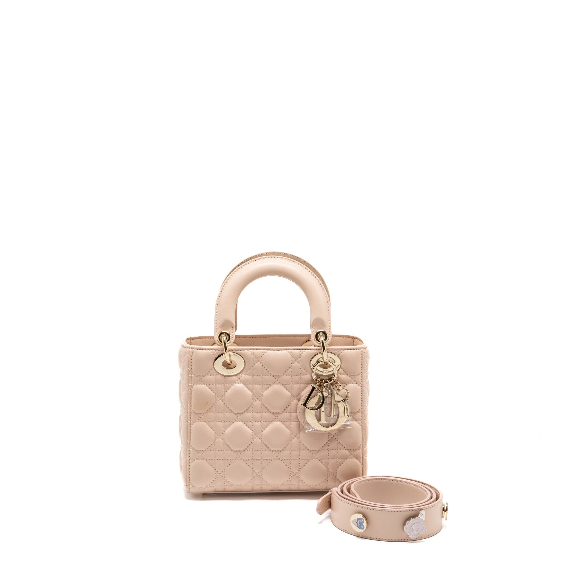 Dior My Lady Lambskin Handbag Pink Small Travel Bag