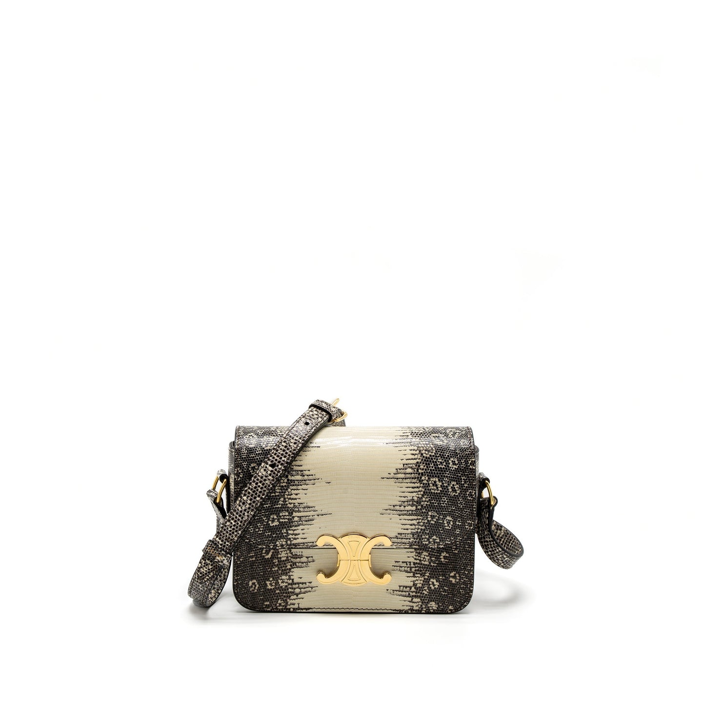 Celine Teen Triomphe Purse Lizard Natural Colour Handbag Travel Bag