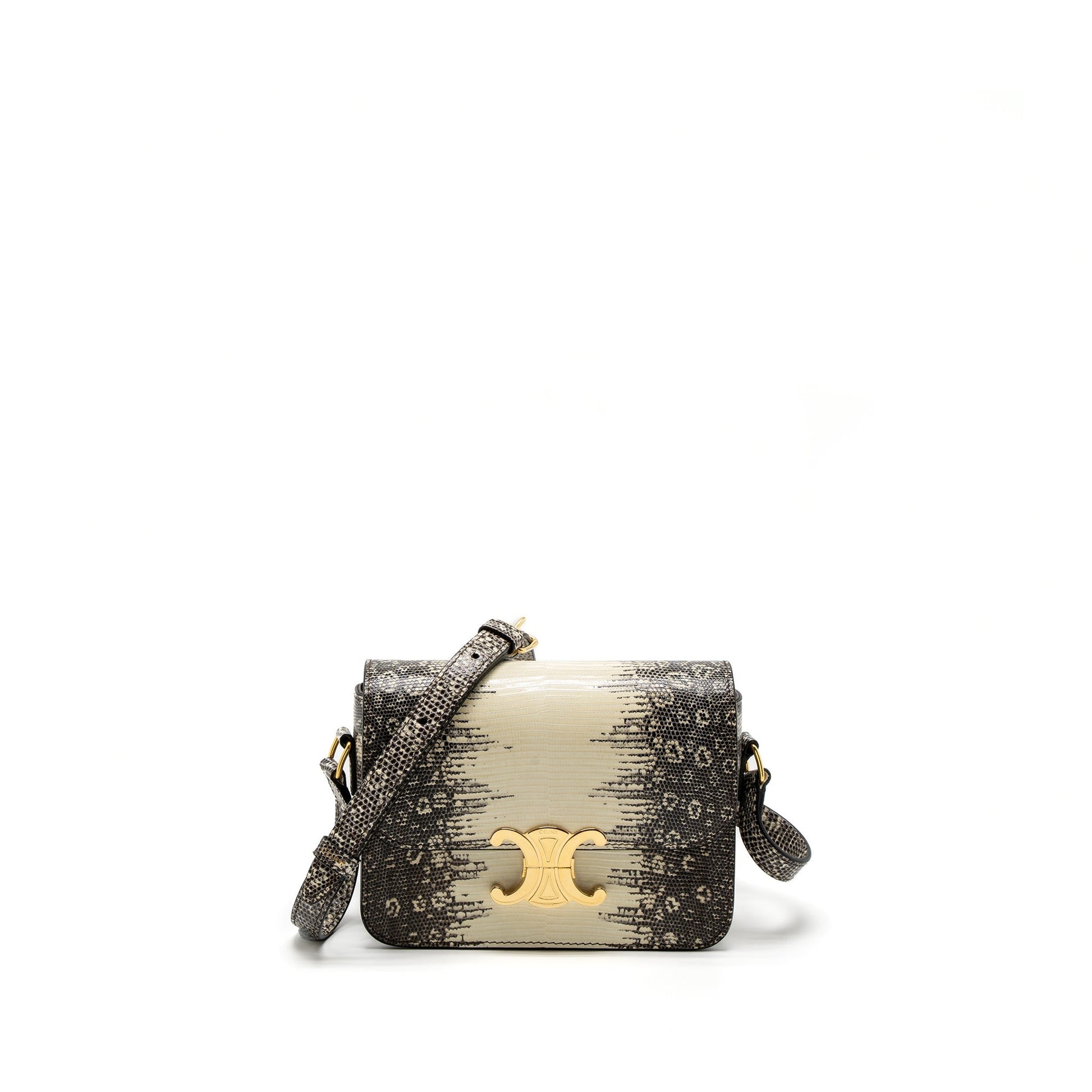 Celine Teen Triomphe Purse Lizard Natural Colour Handbag Travel Bag