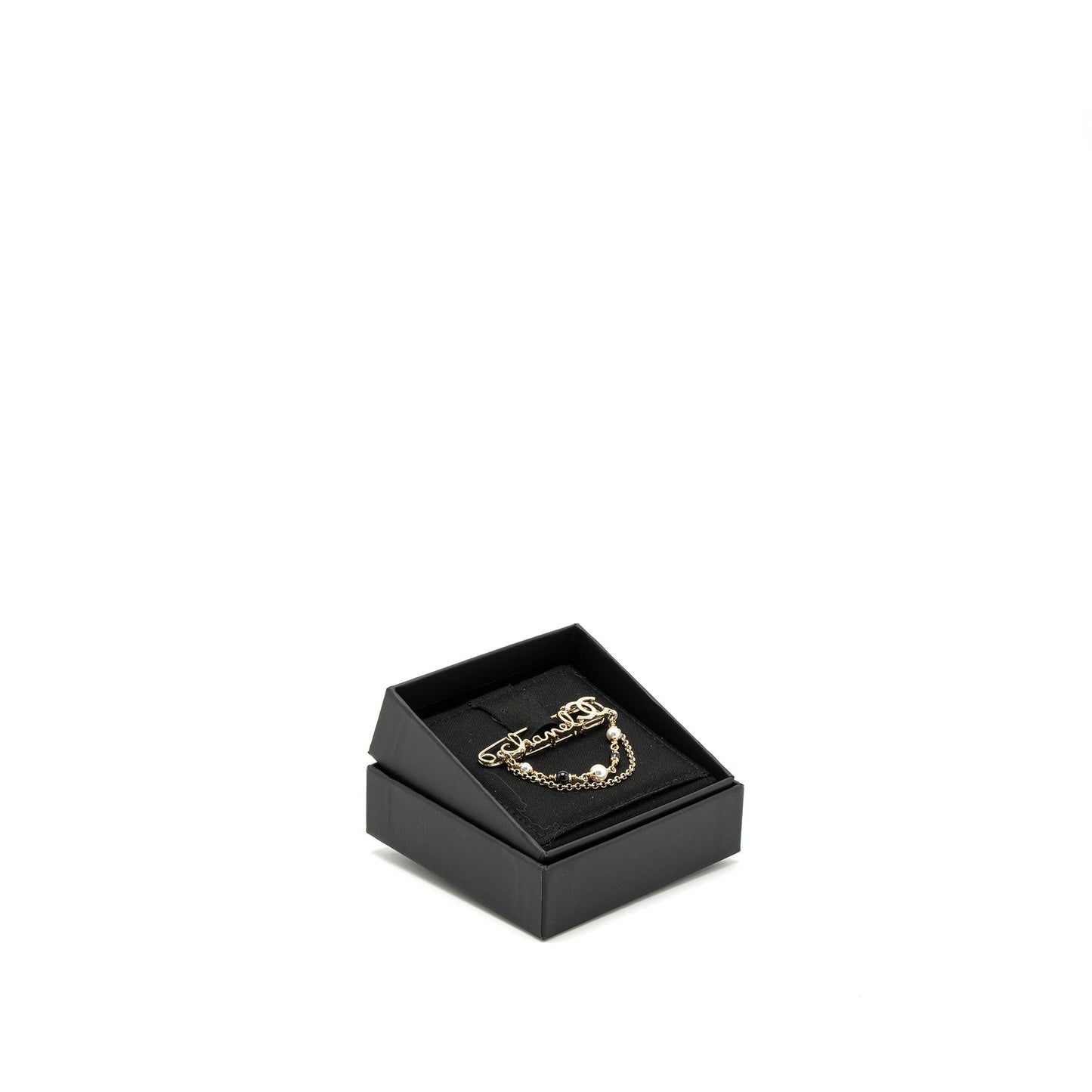 Chanel Pearl Drop Brooch Light Tone Gold Handbag
