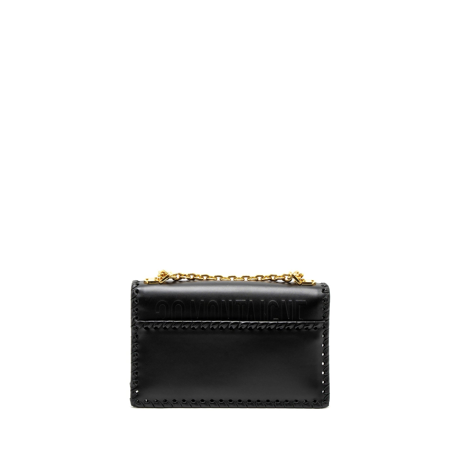 Dior Montaigne Purse Calfskin Handbag Black Flap Travel Bag