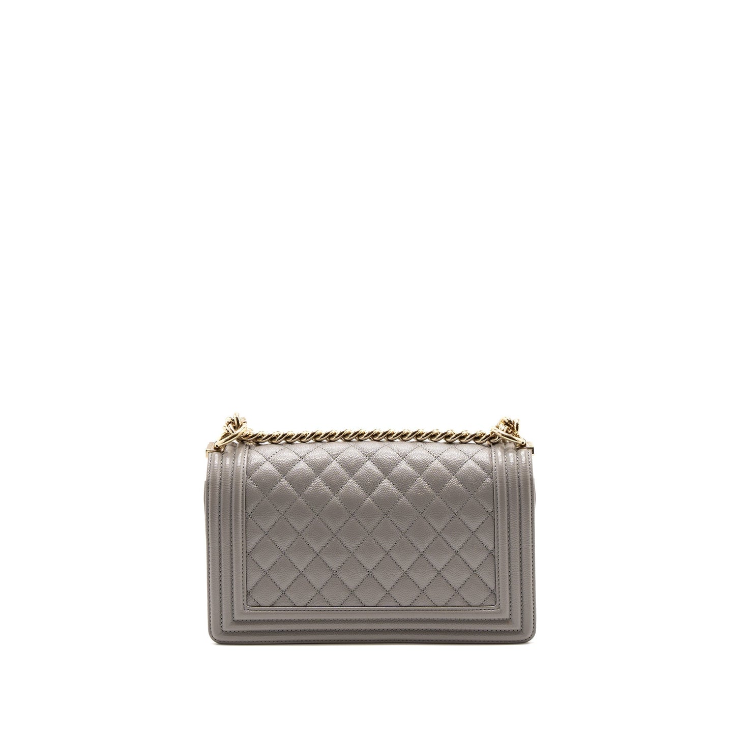 Chanel Boy Caviar Light LGHW Grey Handbag