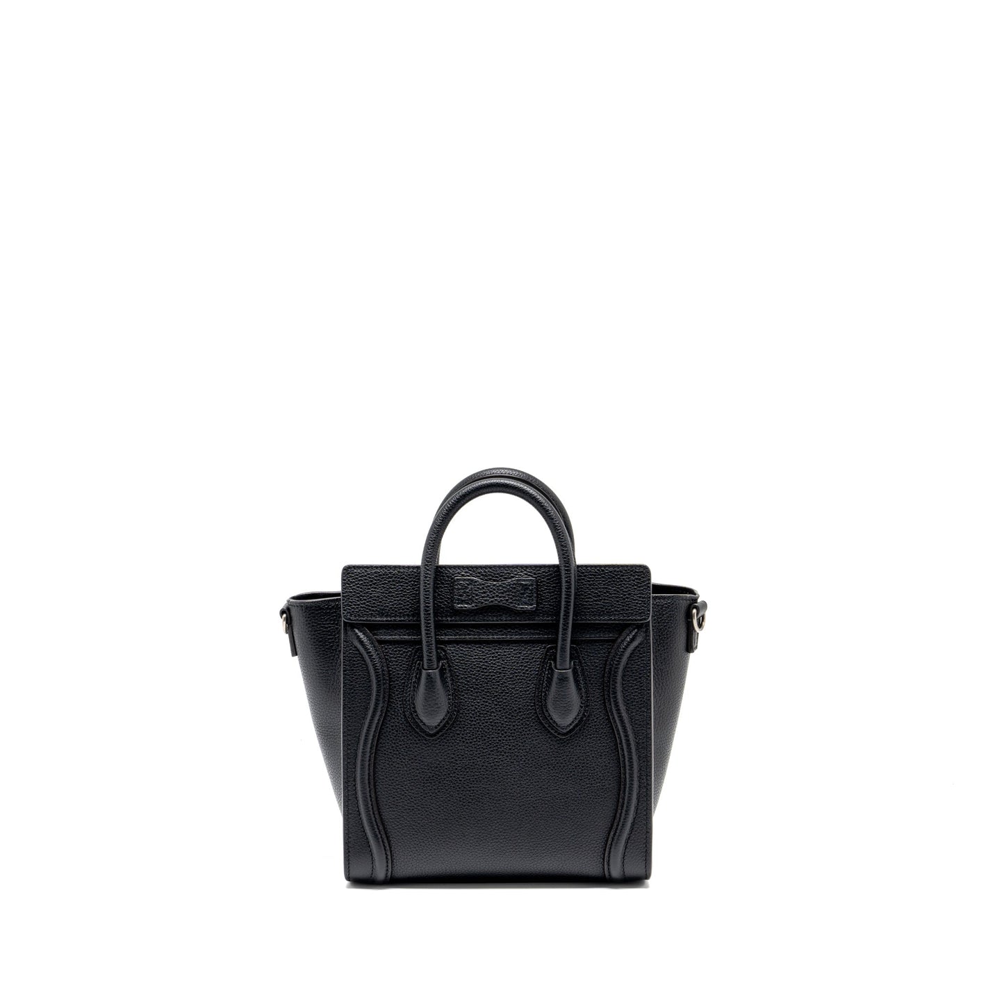 Celine Nano Luggage Purse Calfskin Handbag Black Travel Bag