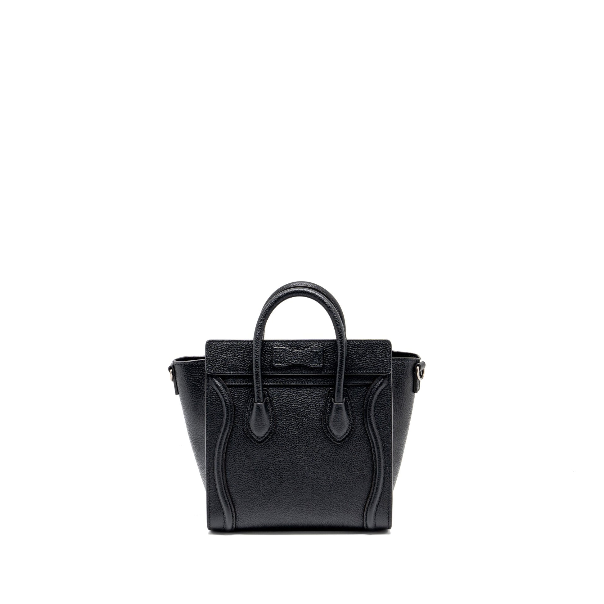Celine Nano Luggage Purse Calfskin Handbag Black Travel Bag