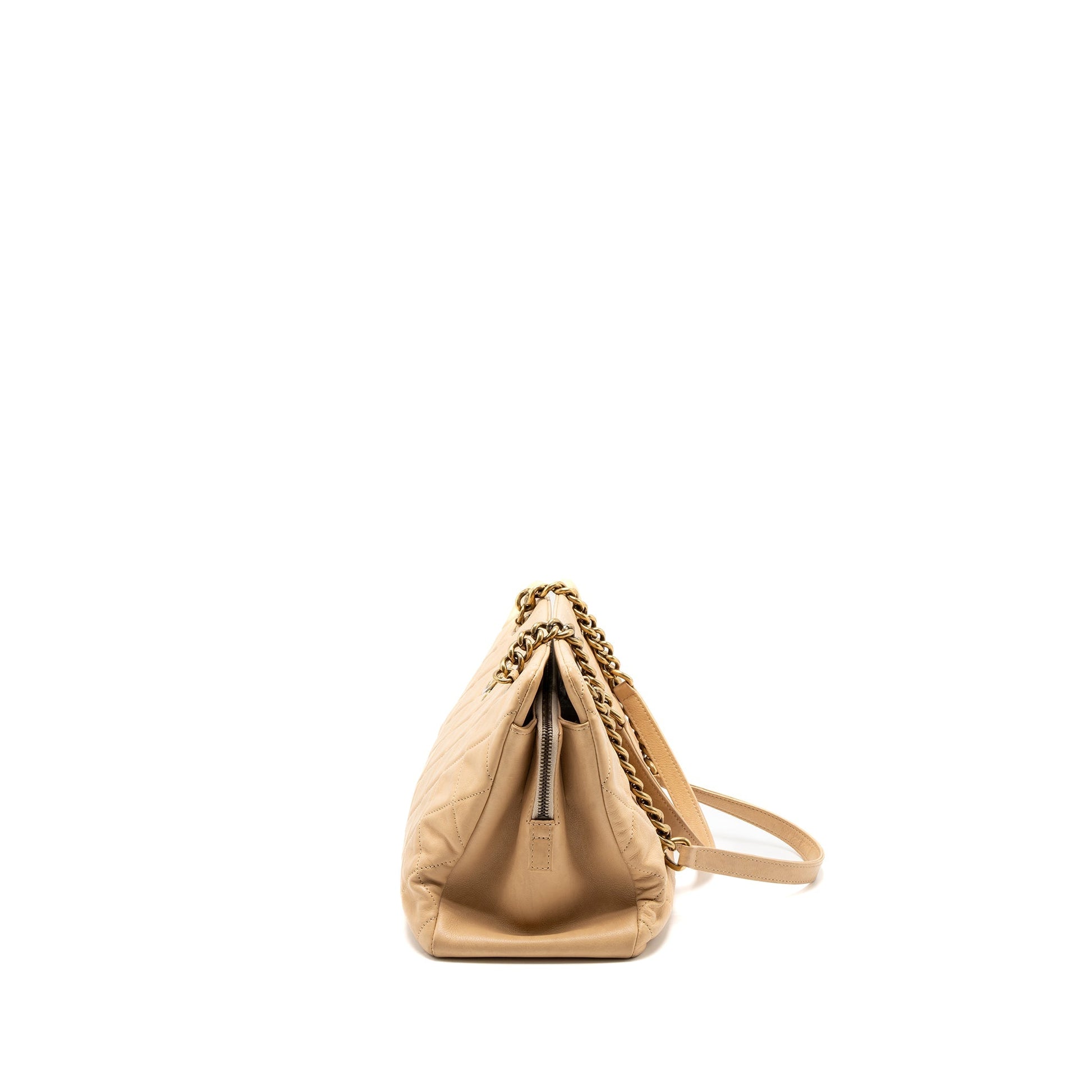 Chanel Shopping Calfskin GHW Beige Tote Bag